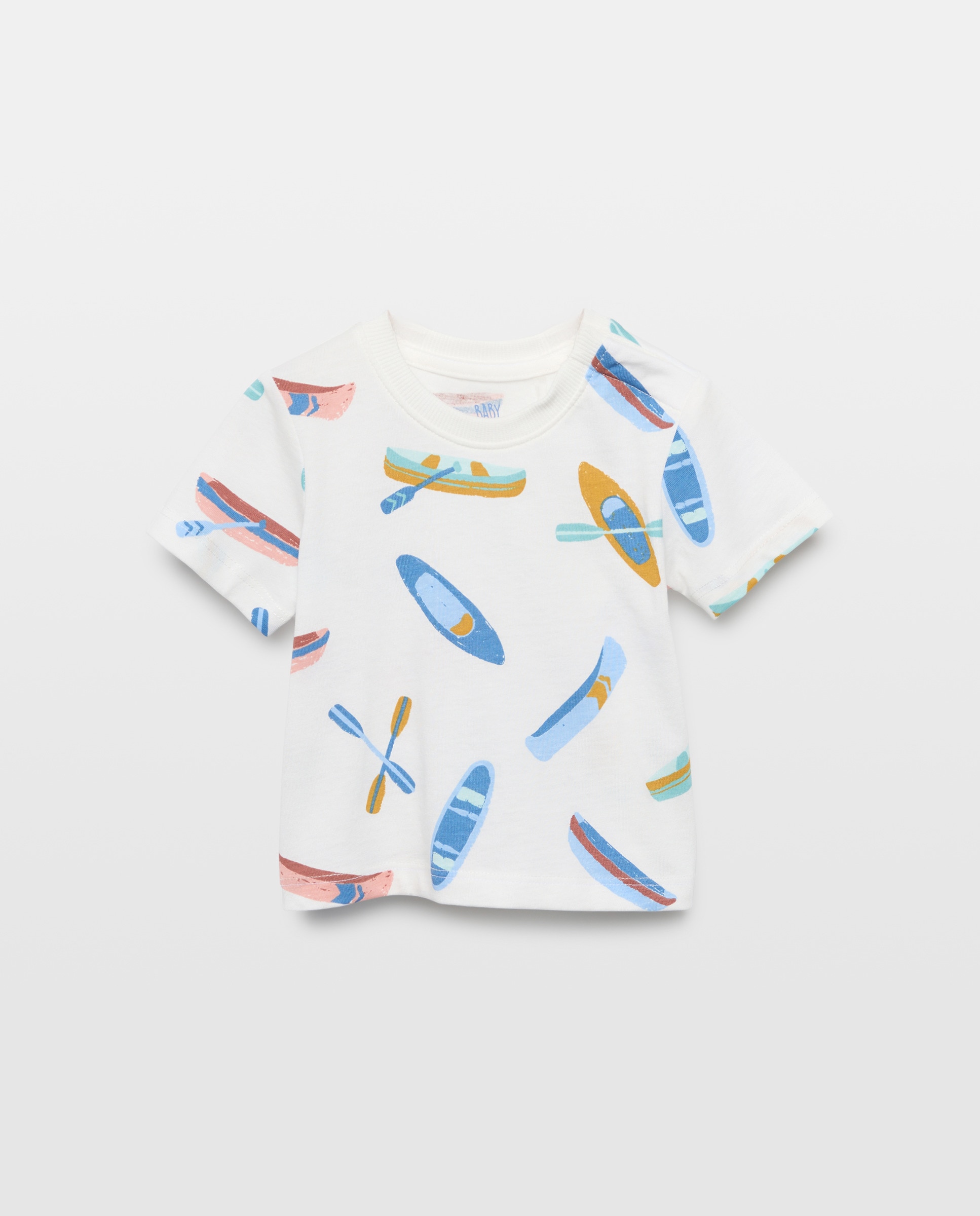 T-shirt de Bebé com Manga Curta e Fantasia Branco-marfim-1