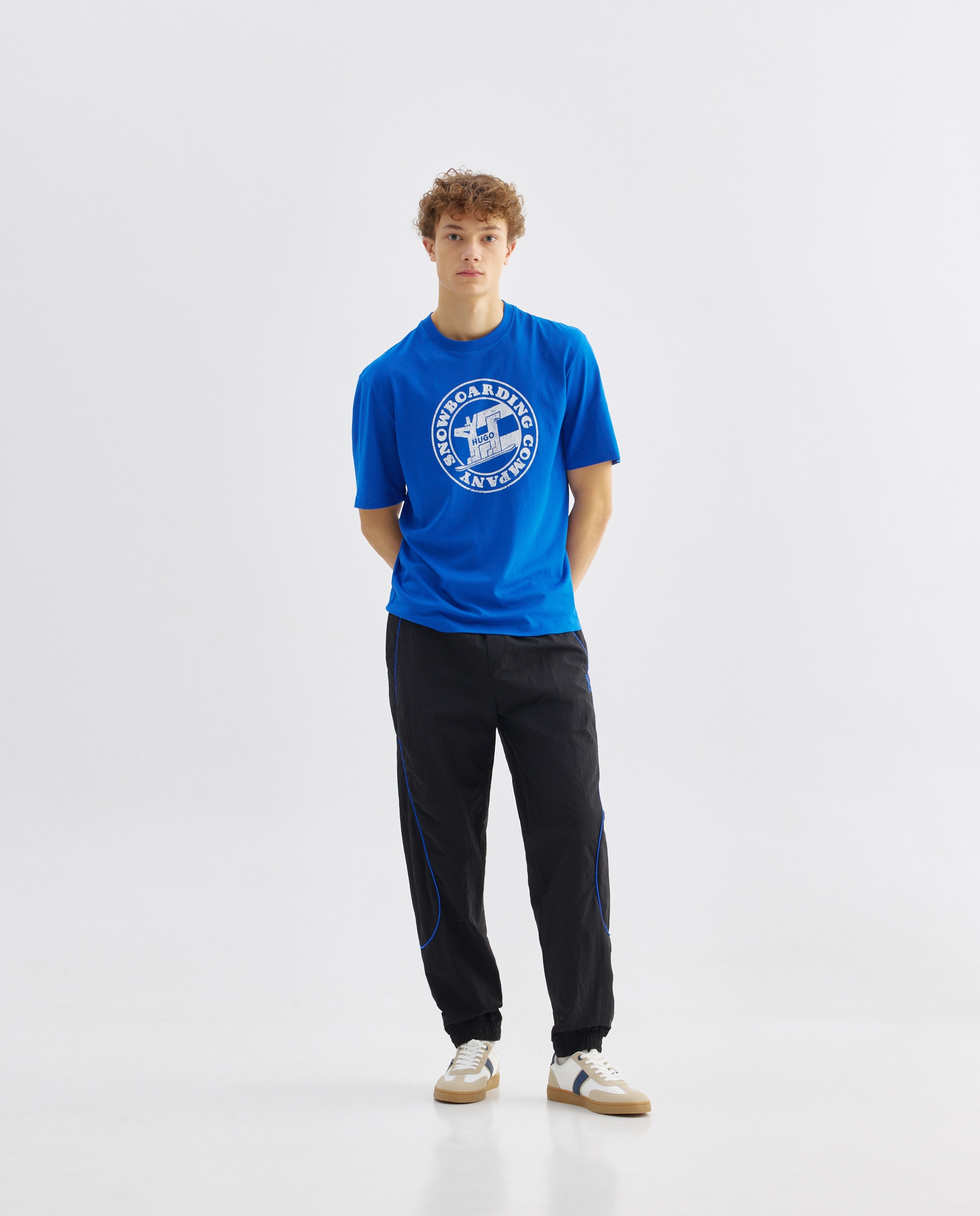 T-shirt com manga curta Azul-3