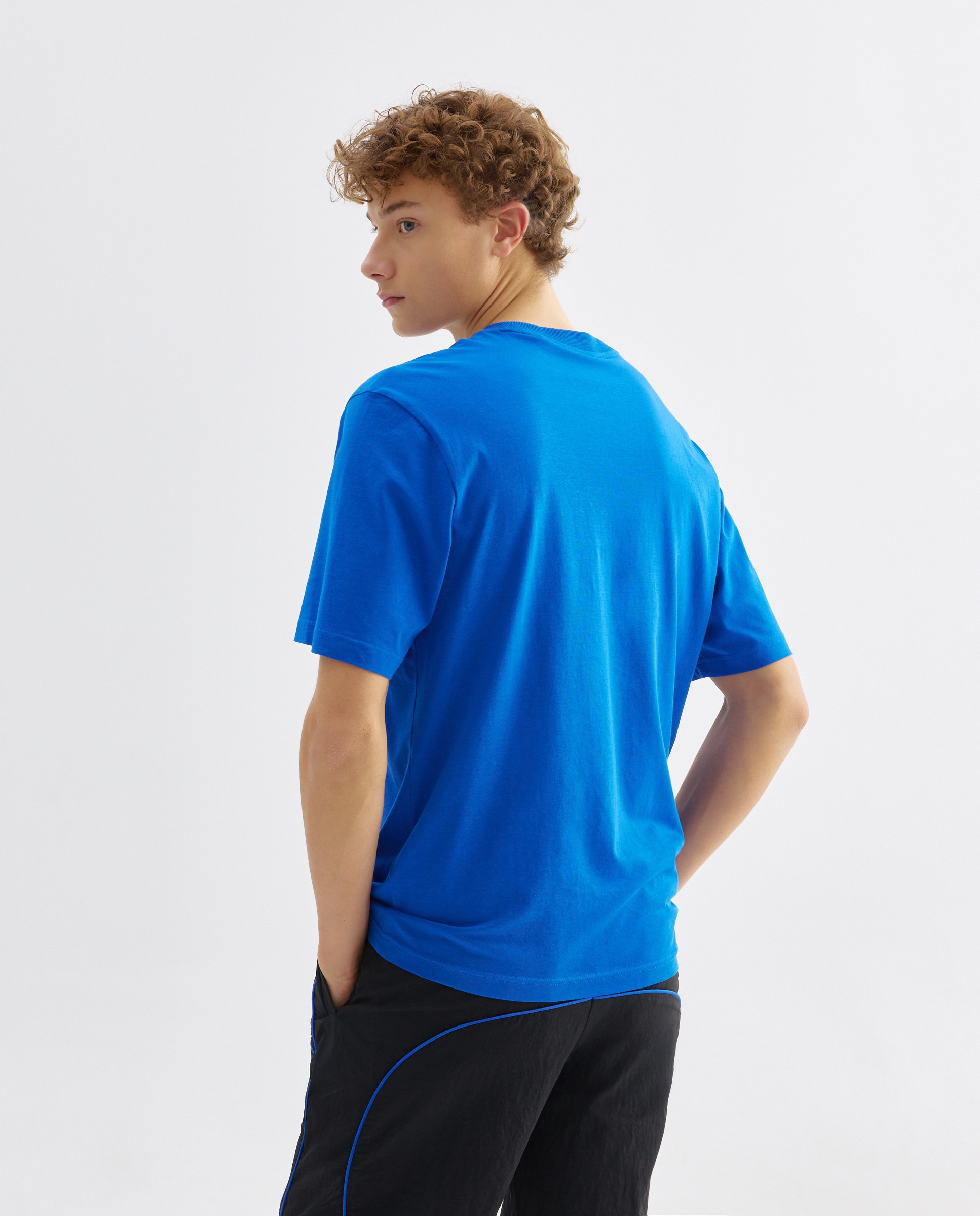 T-shirt com manga curta Azul-4