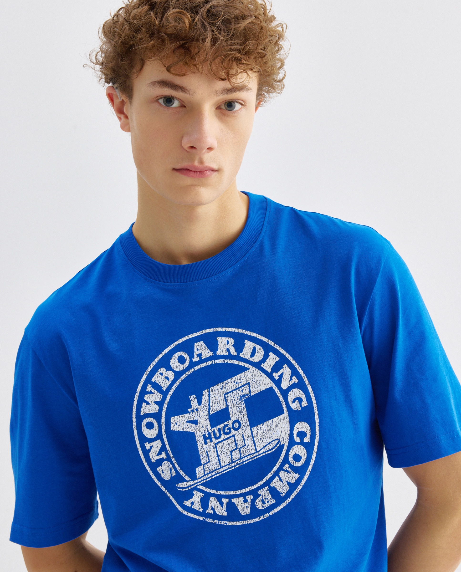 T-shirt com manga curta Azul-2