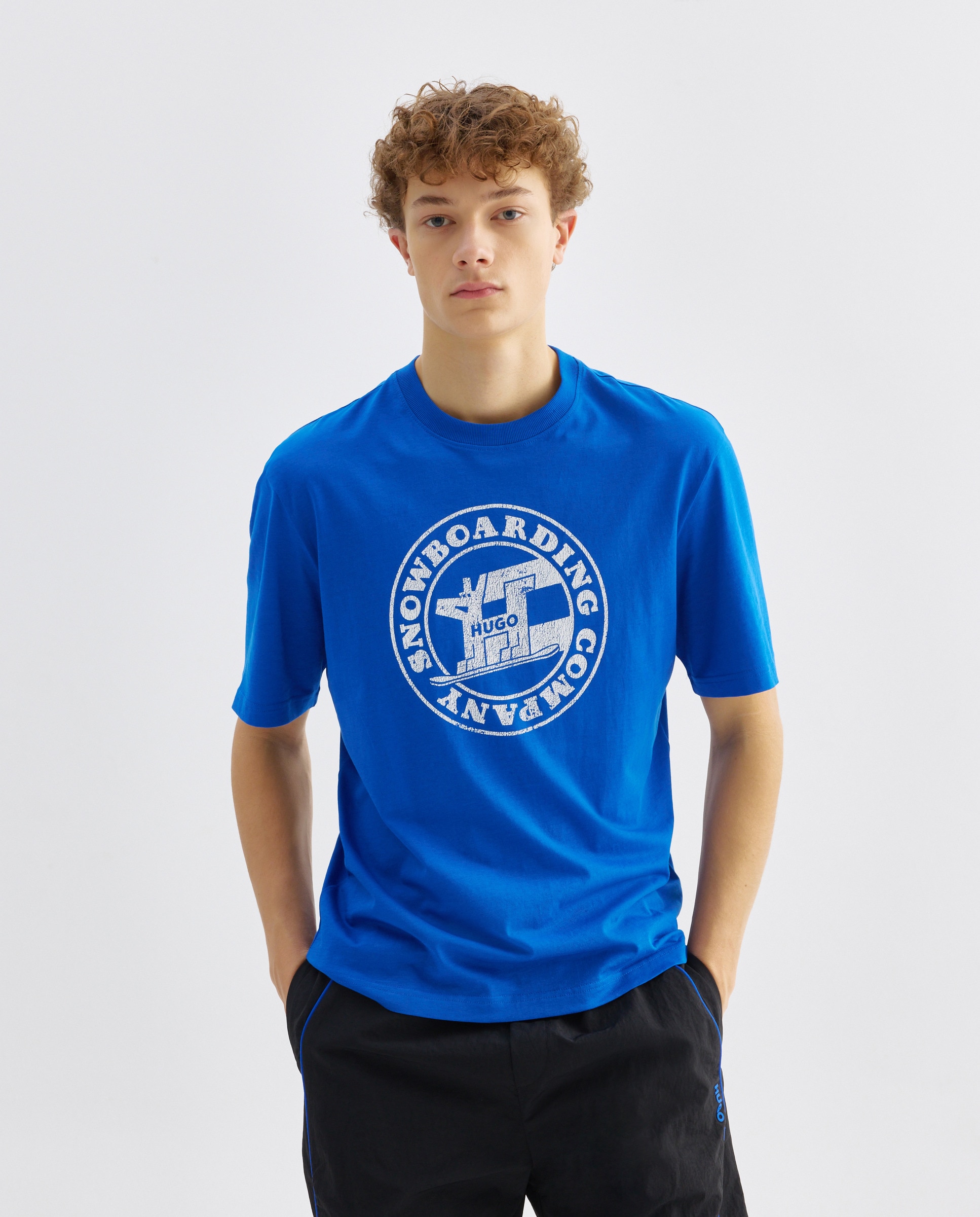 T-shirt com manga curta Azul-1