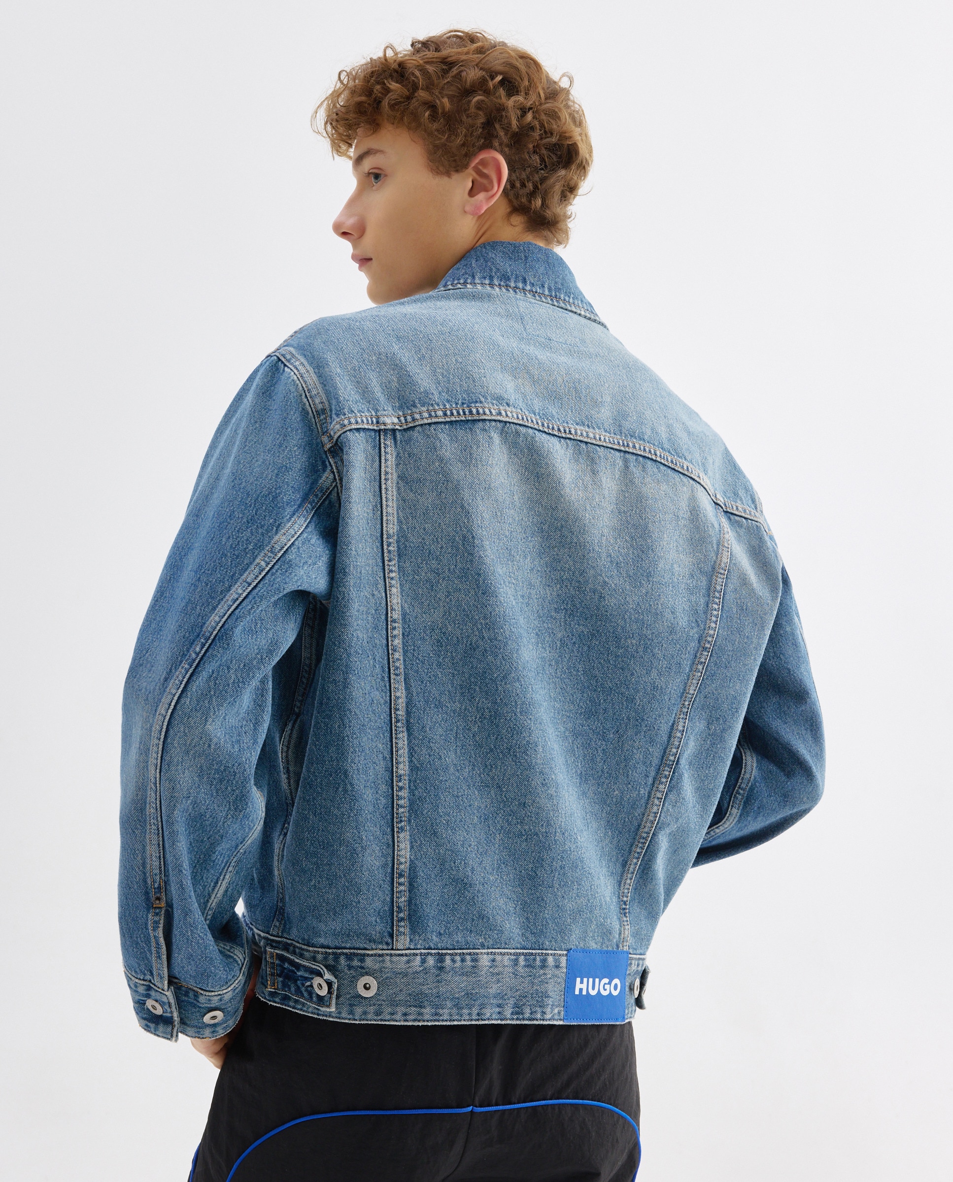 Blusão de Ganga com Manga Comprida Azul-3