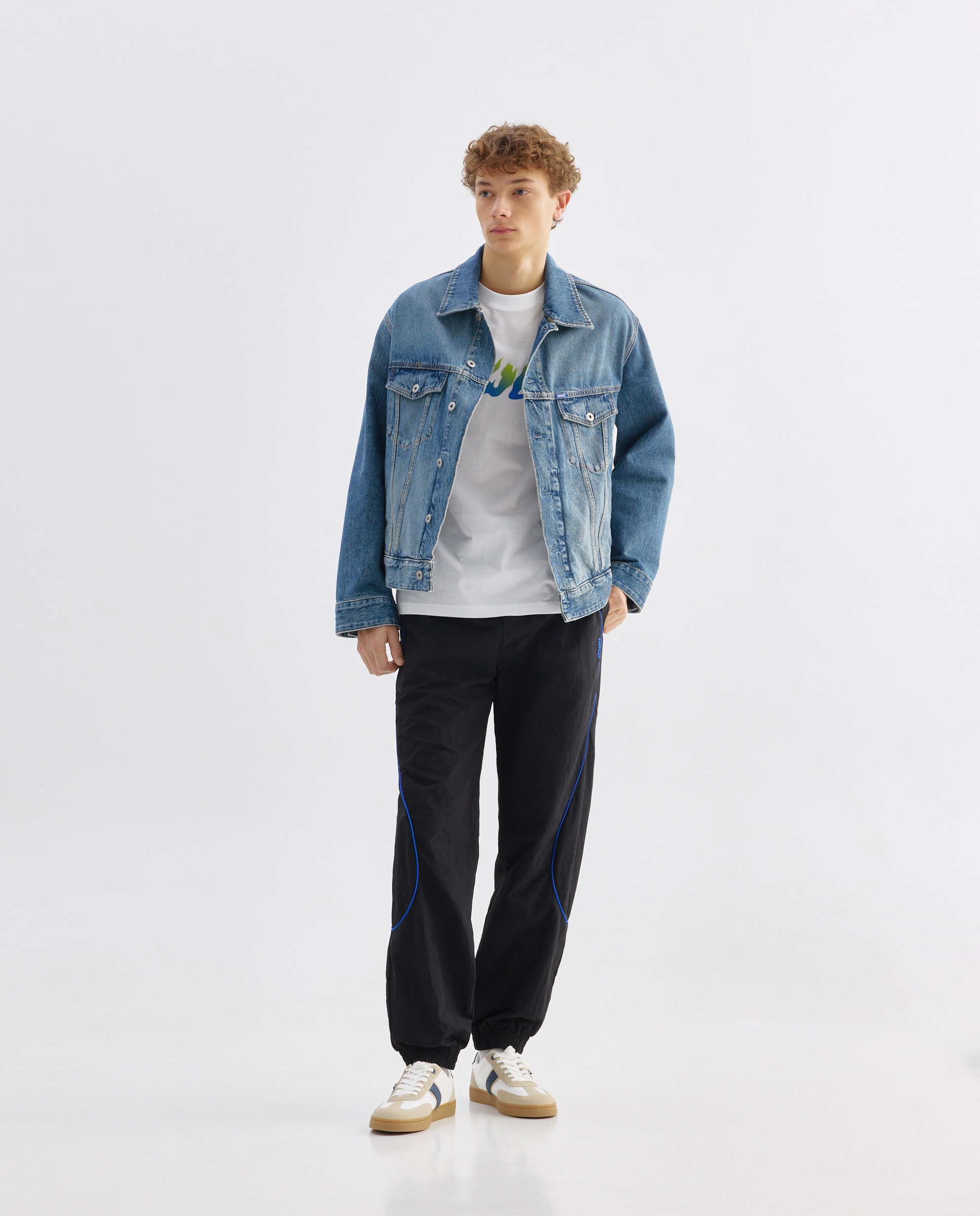 Blusão de Ganga com Manga Comprida Azul-2