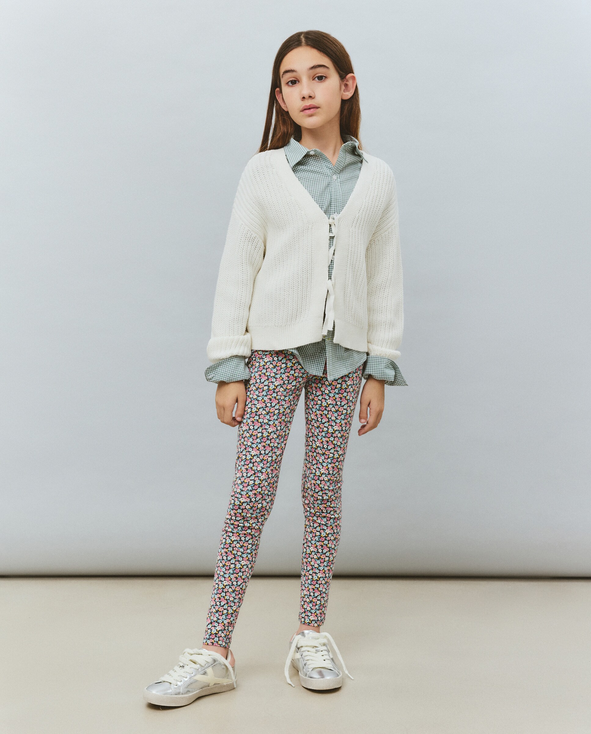 Leggings Básicas com Estampado Floral Preto-2