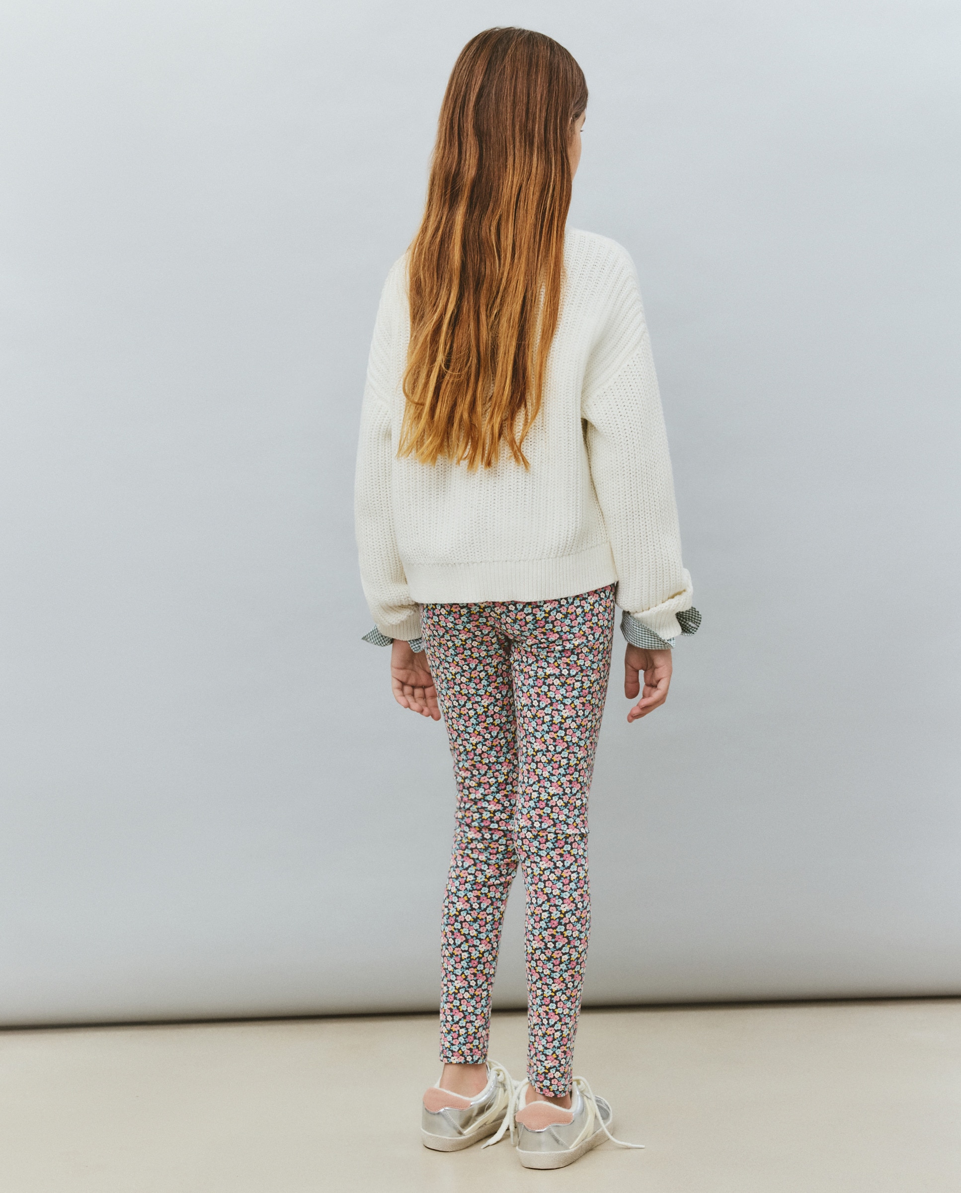 Leggings Básicas com Estampado Floral Preto-3