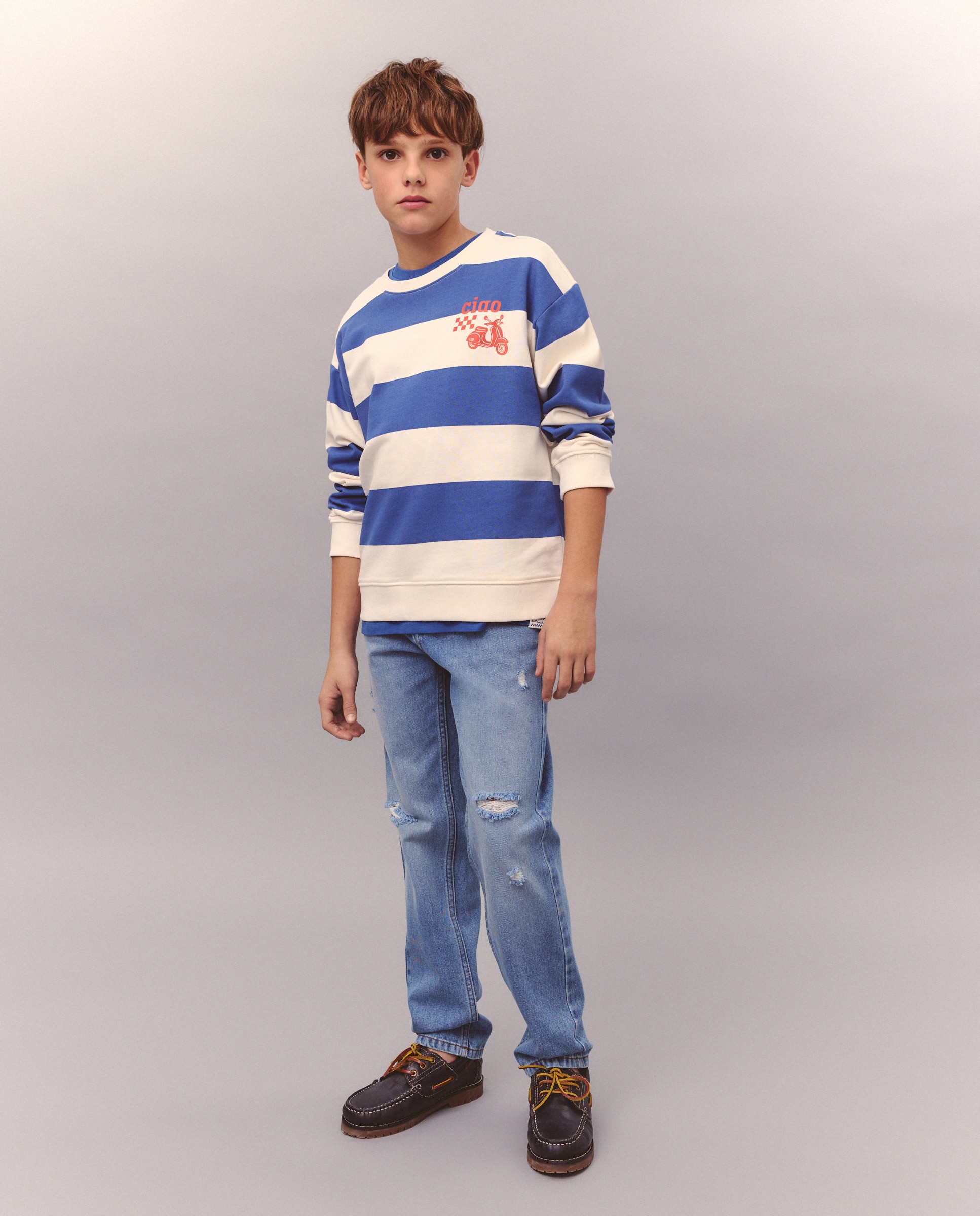 Sweatshirt Fechada com Estampado de Fantasia Kids El Corte Inglés Azul-1