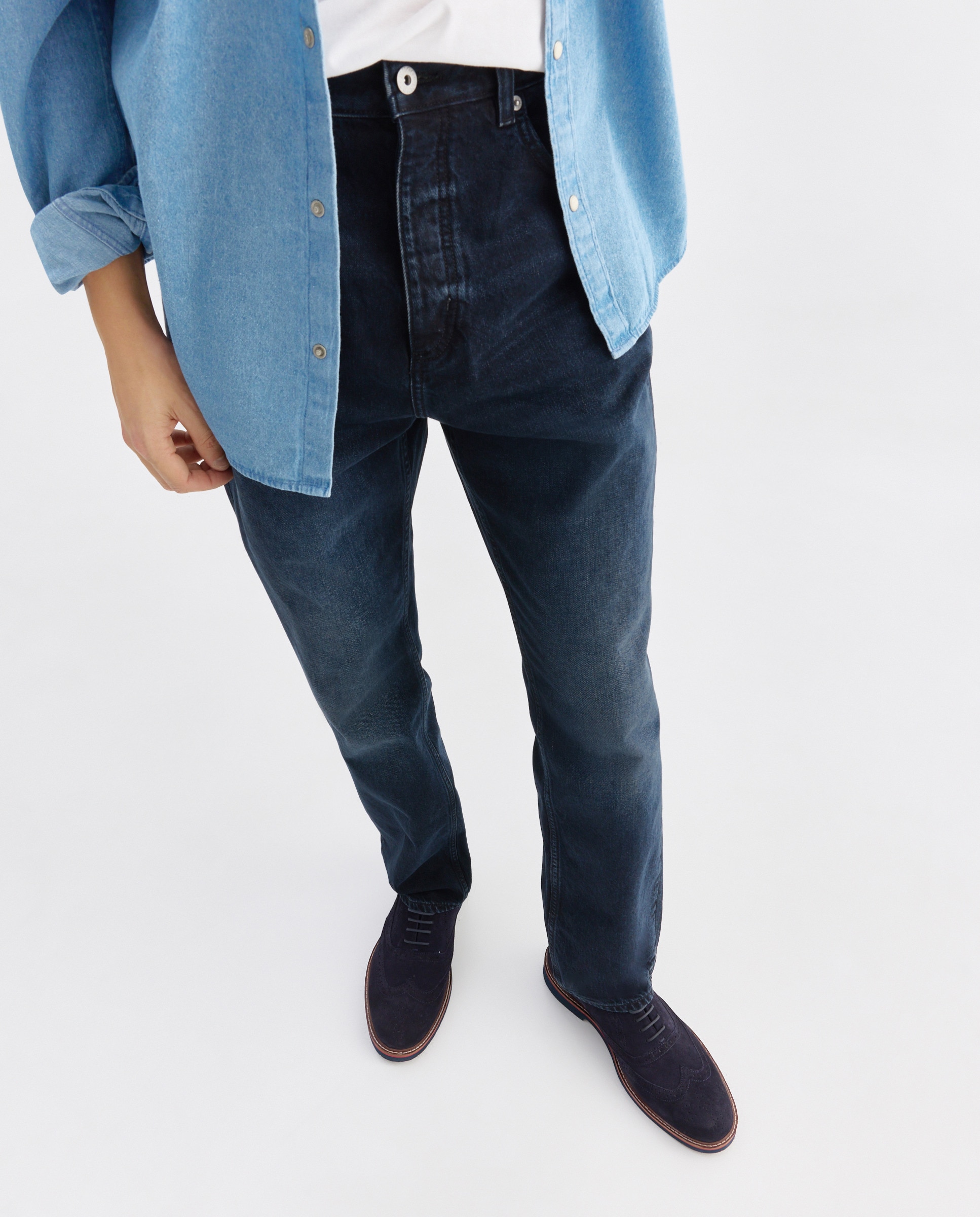 Sapatos Oxford em Pele 400 Azul-7