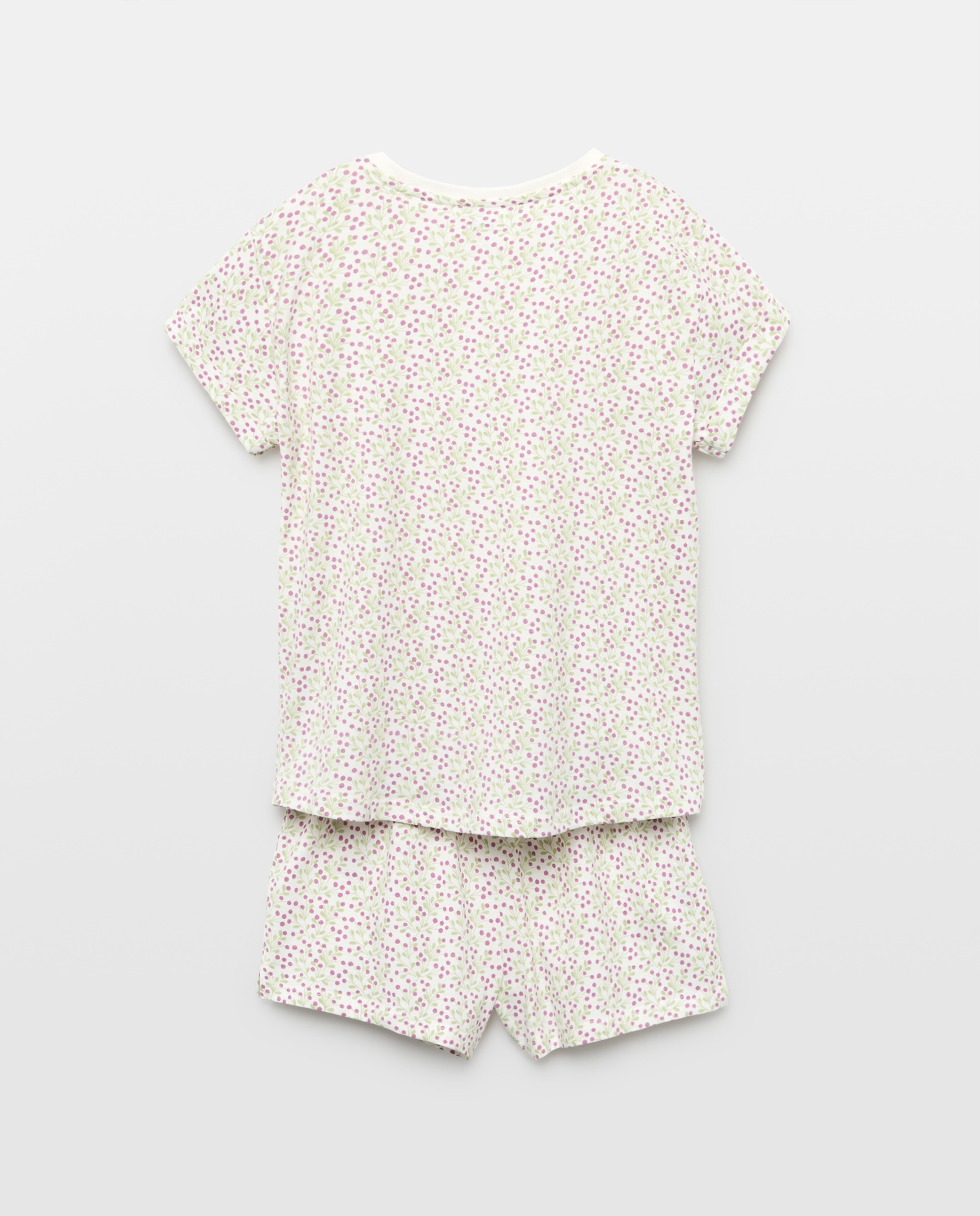 Pijama de niña estampado corto Blanco roto-2
