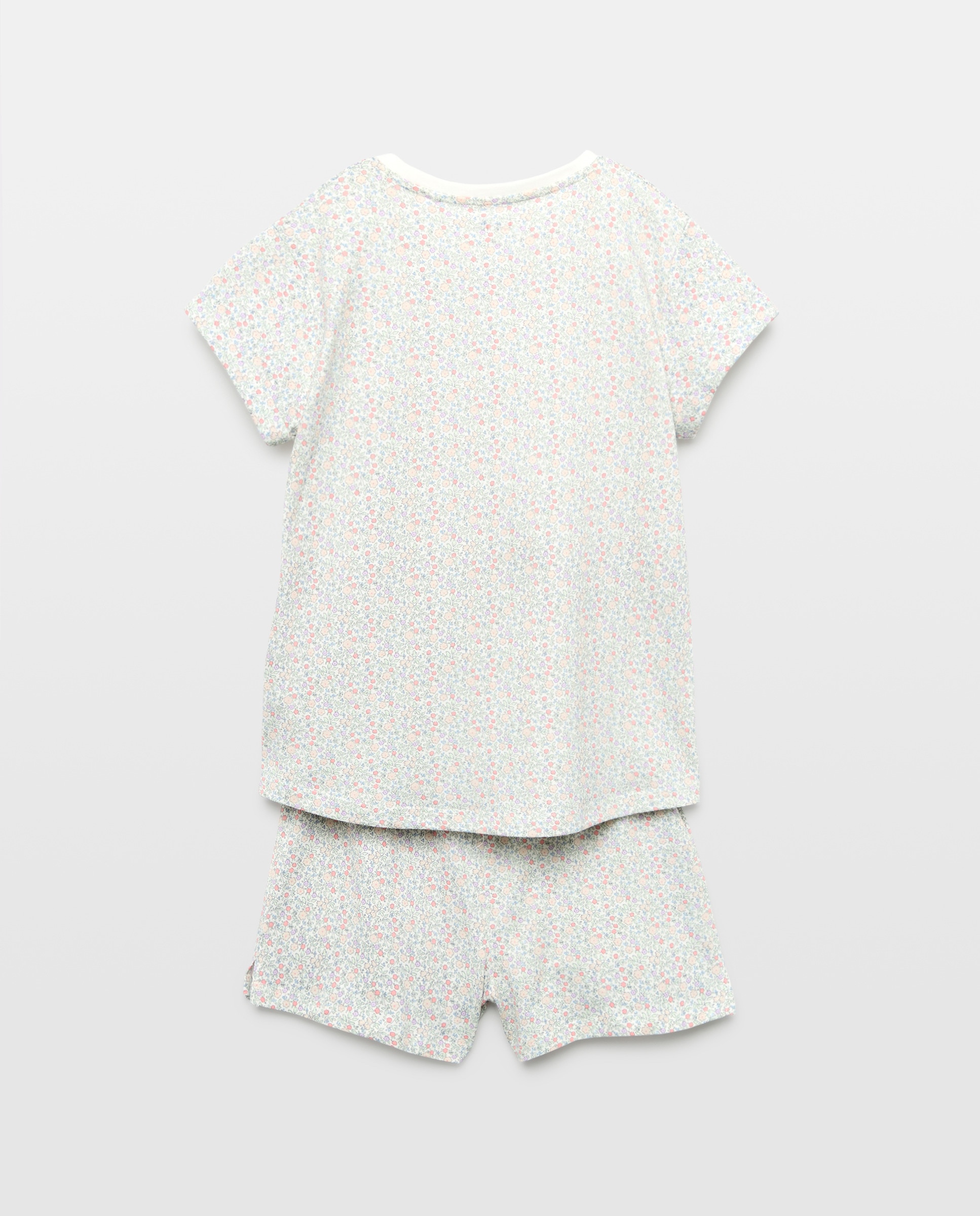 Pijama de niña estampado corto Blanco roto-2