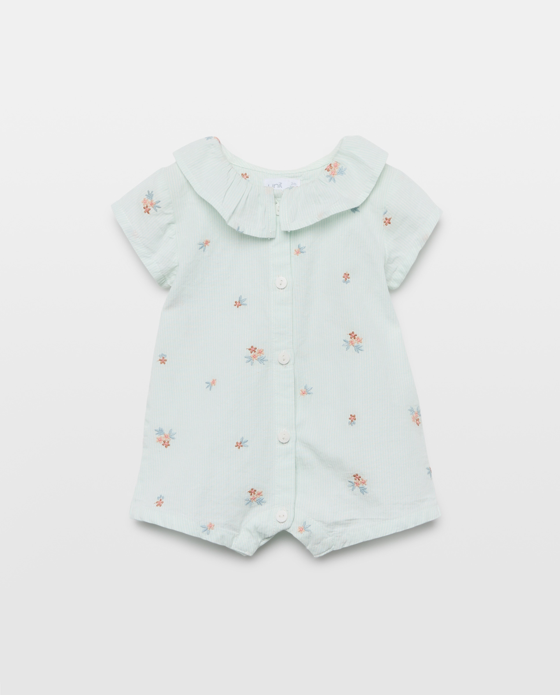 Imagen 0 de Pijama de bebé de popelín corto con bordados