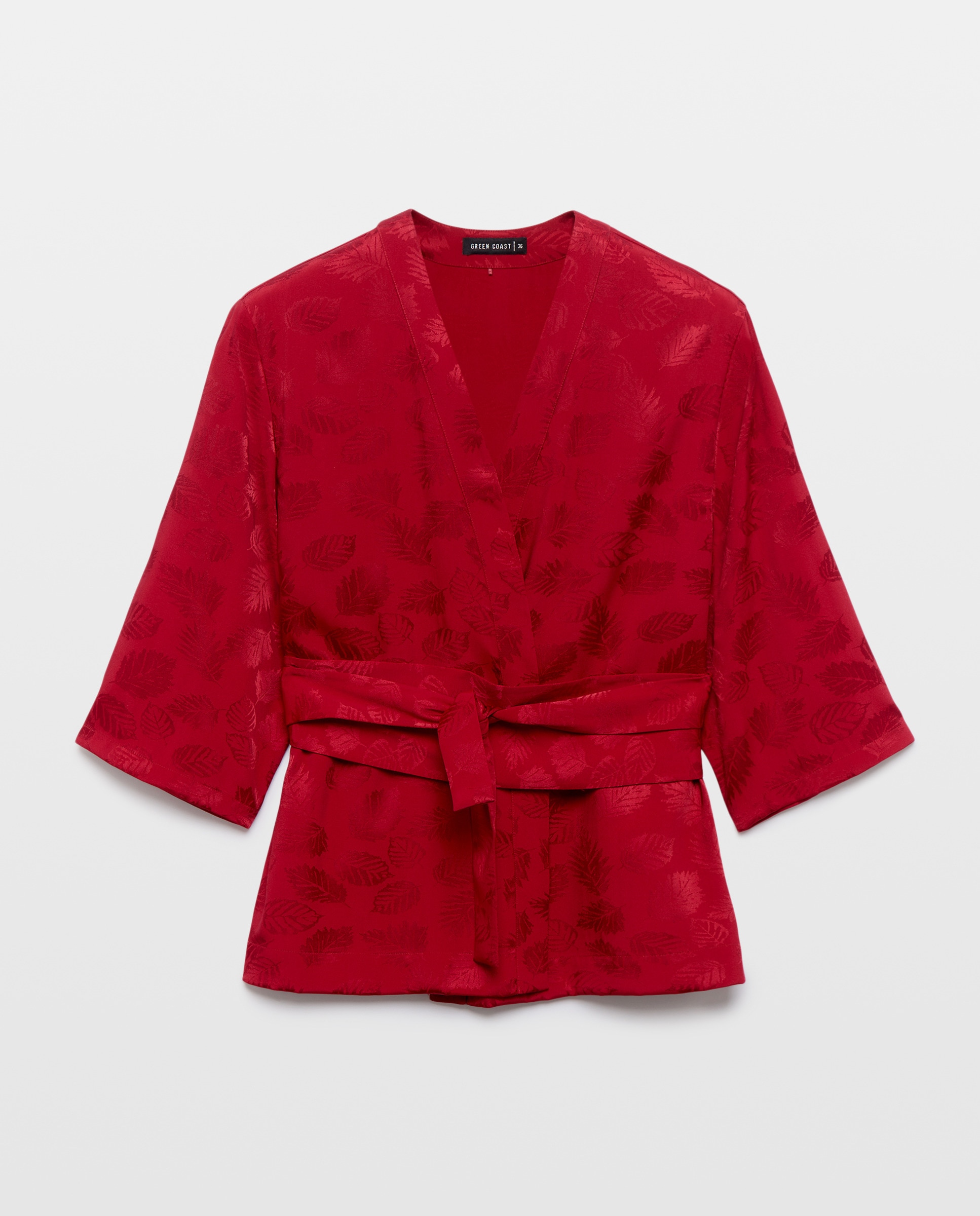 Kimono de Jacquard de Formatura Vermelho-4