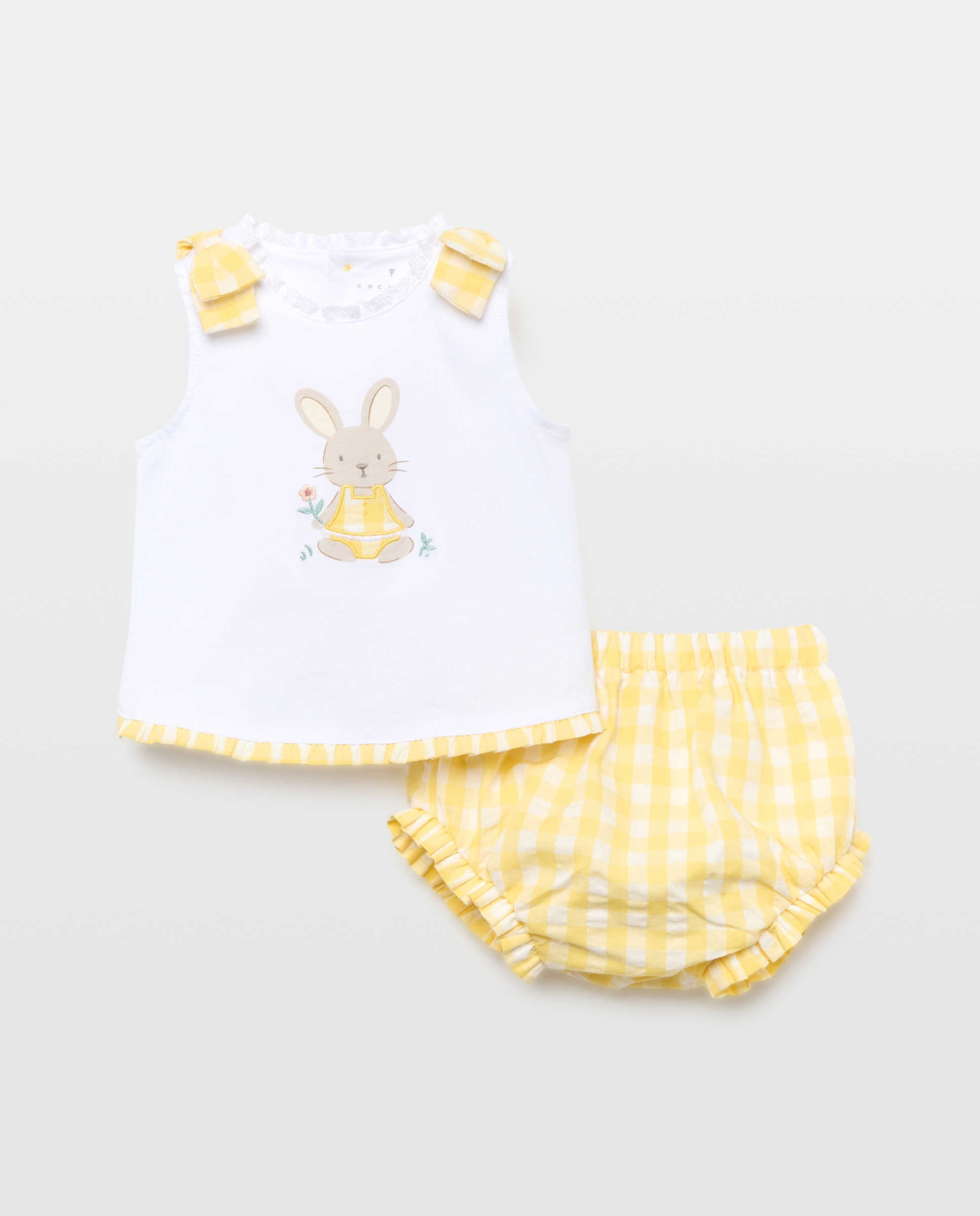 Conjunto de Duas Peças de Bebé Amarelo-1