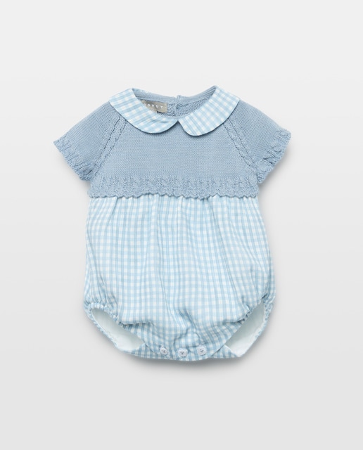 Imagem 0 de Babygrow com Gola Bebé em Tricot e Plana Vichy