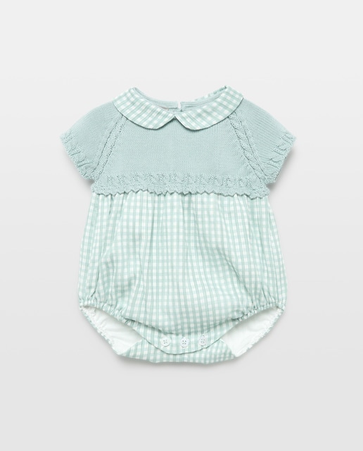 Imagem 0 de Babygrow com Gola Bebé em Tricot e Plana Vichy
