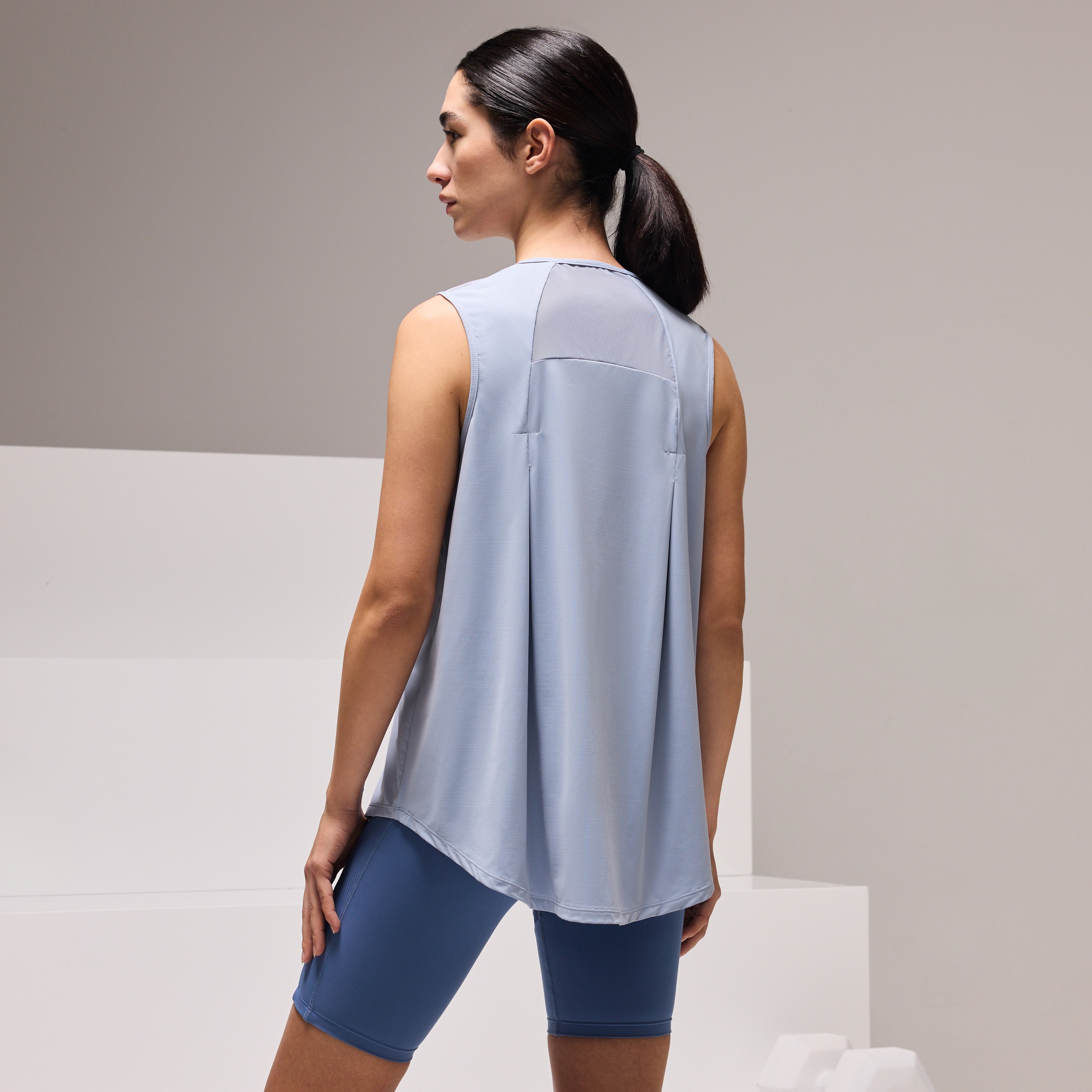 T-shirt sem Mangas de Training de Mulher Azul-claro-3