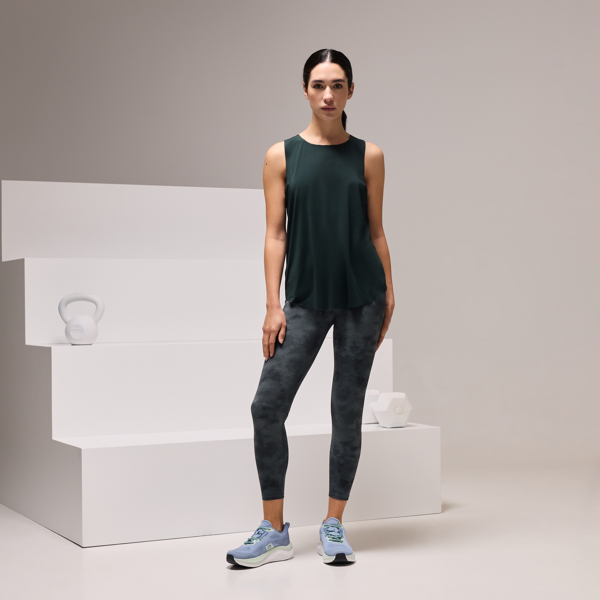 Leggings de Training Estampadas de Mulher Musgo-1