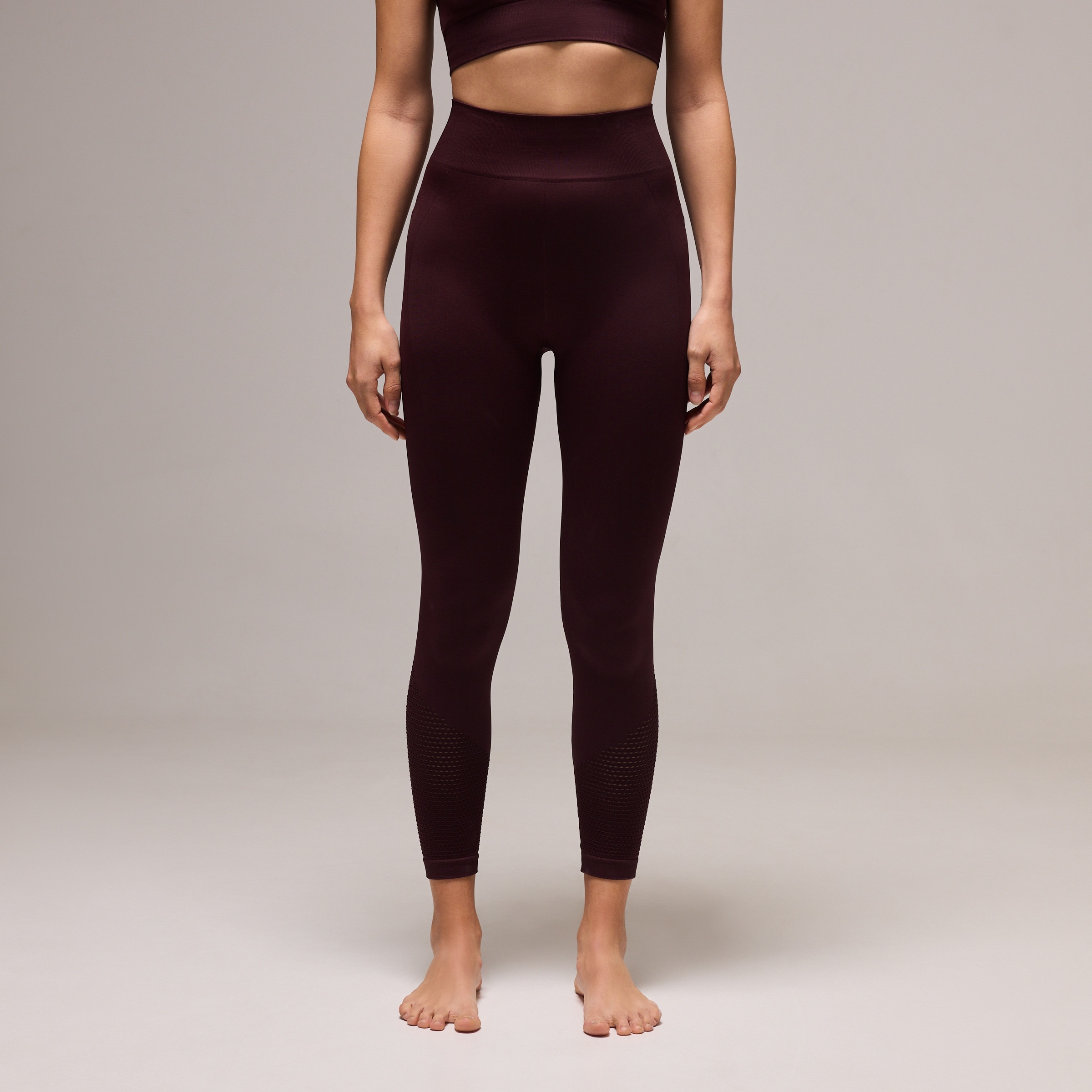 Leggings Seamless de Yoga de Mulher Bordeaux-2