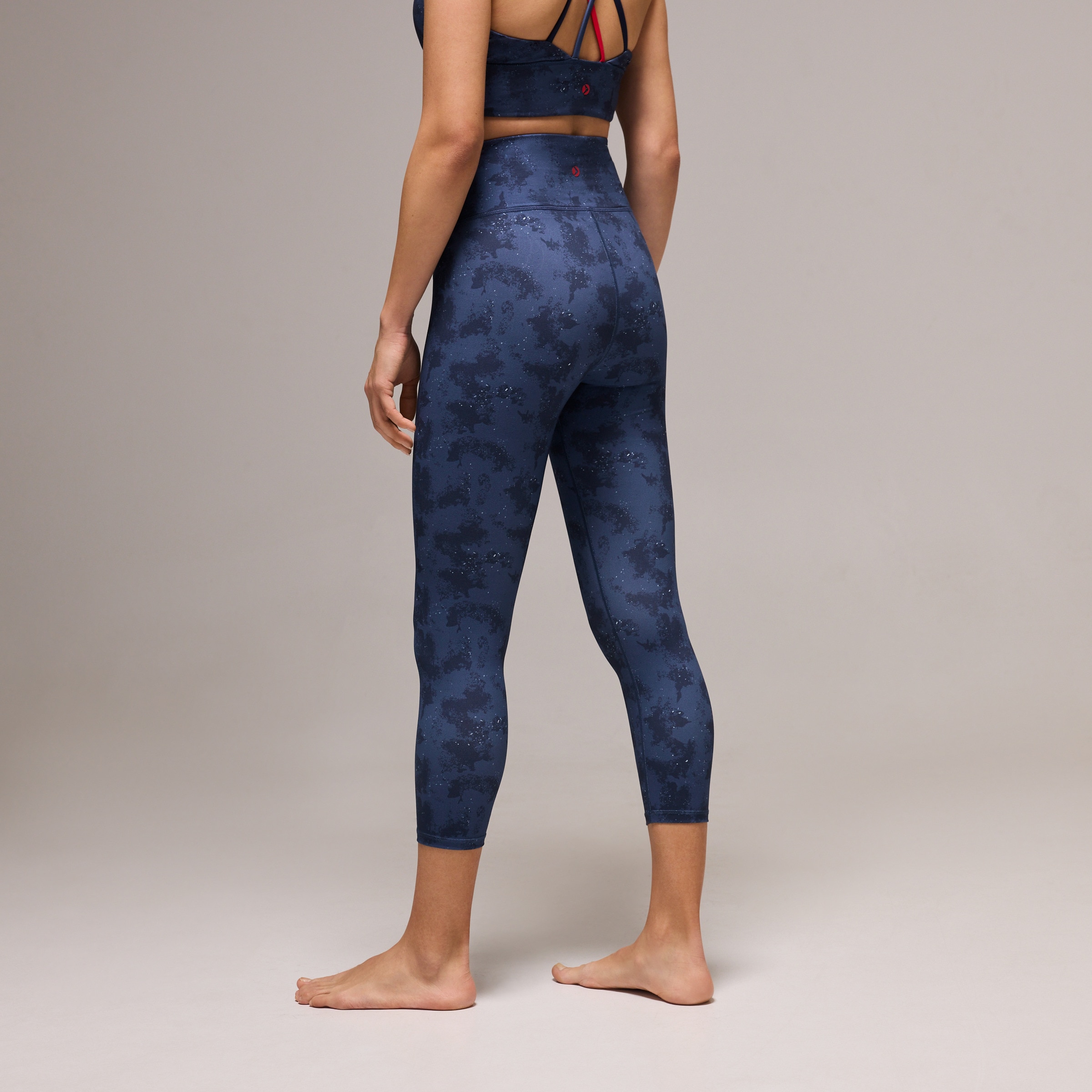 Leggings 7/8 de Yoga Estampadas de Mulher Azul-marinho-3