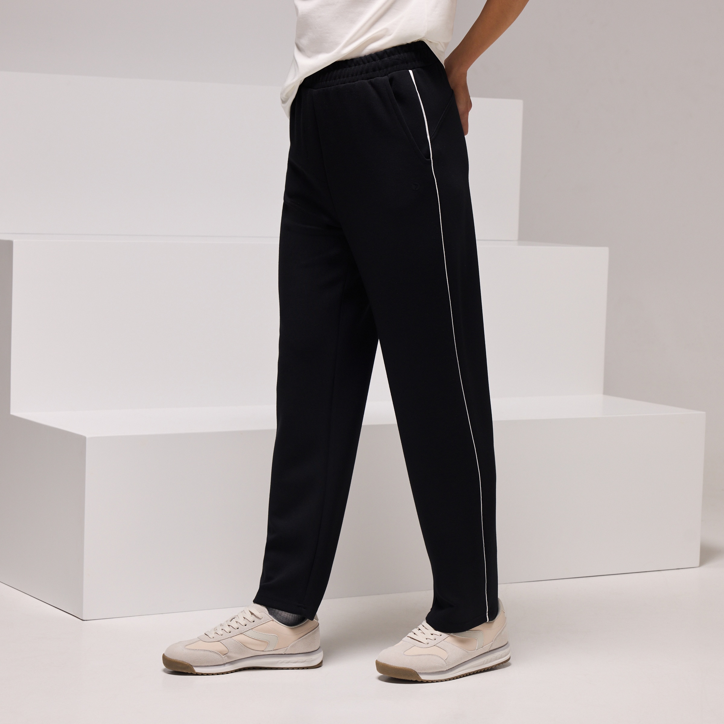 Calças de Modal Sportcasual de Mulher Preto-2