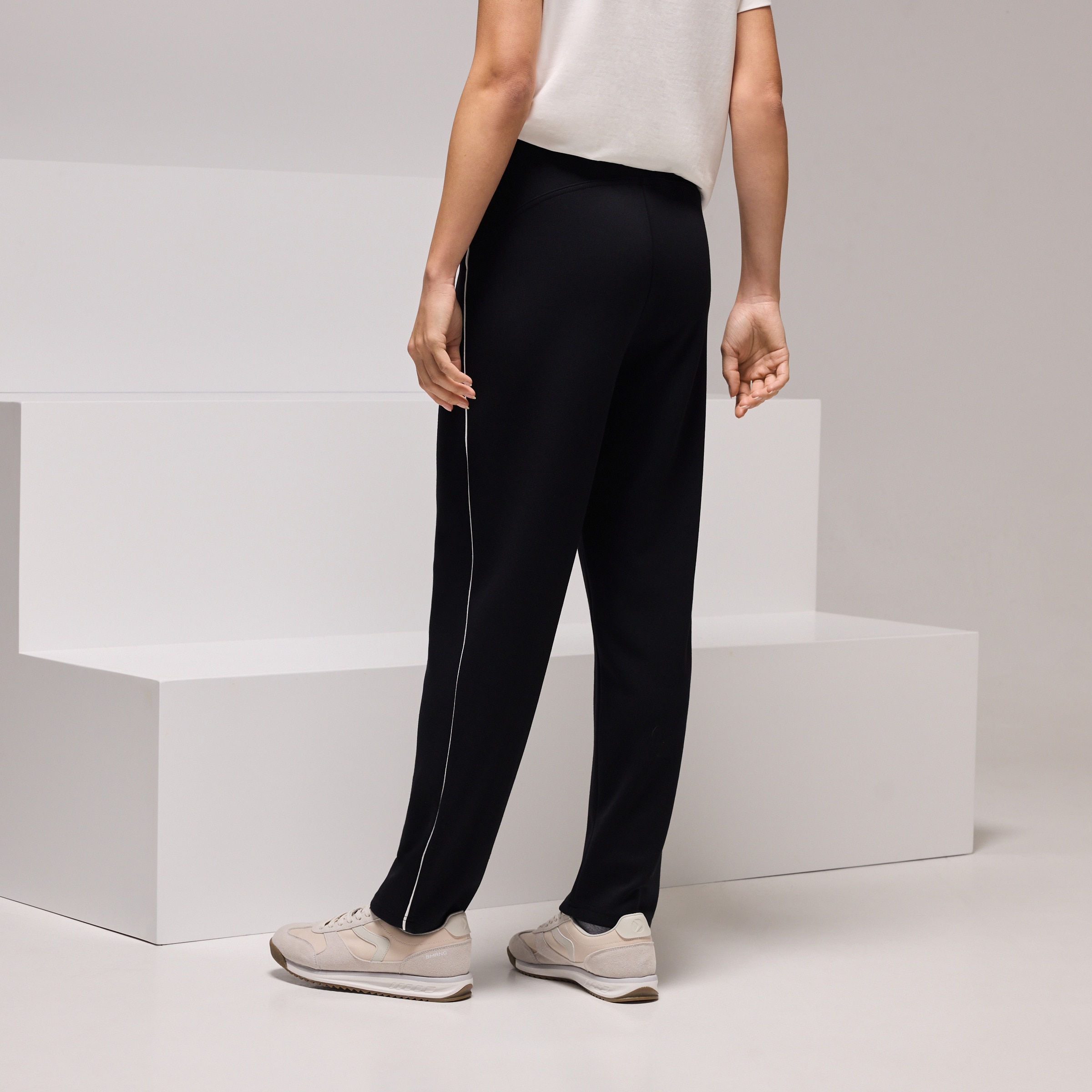 Calças de Modal Sportcasual de Mulher Preto-3