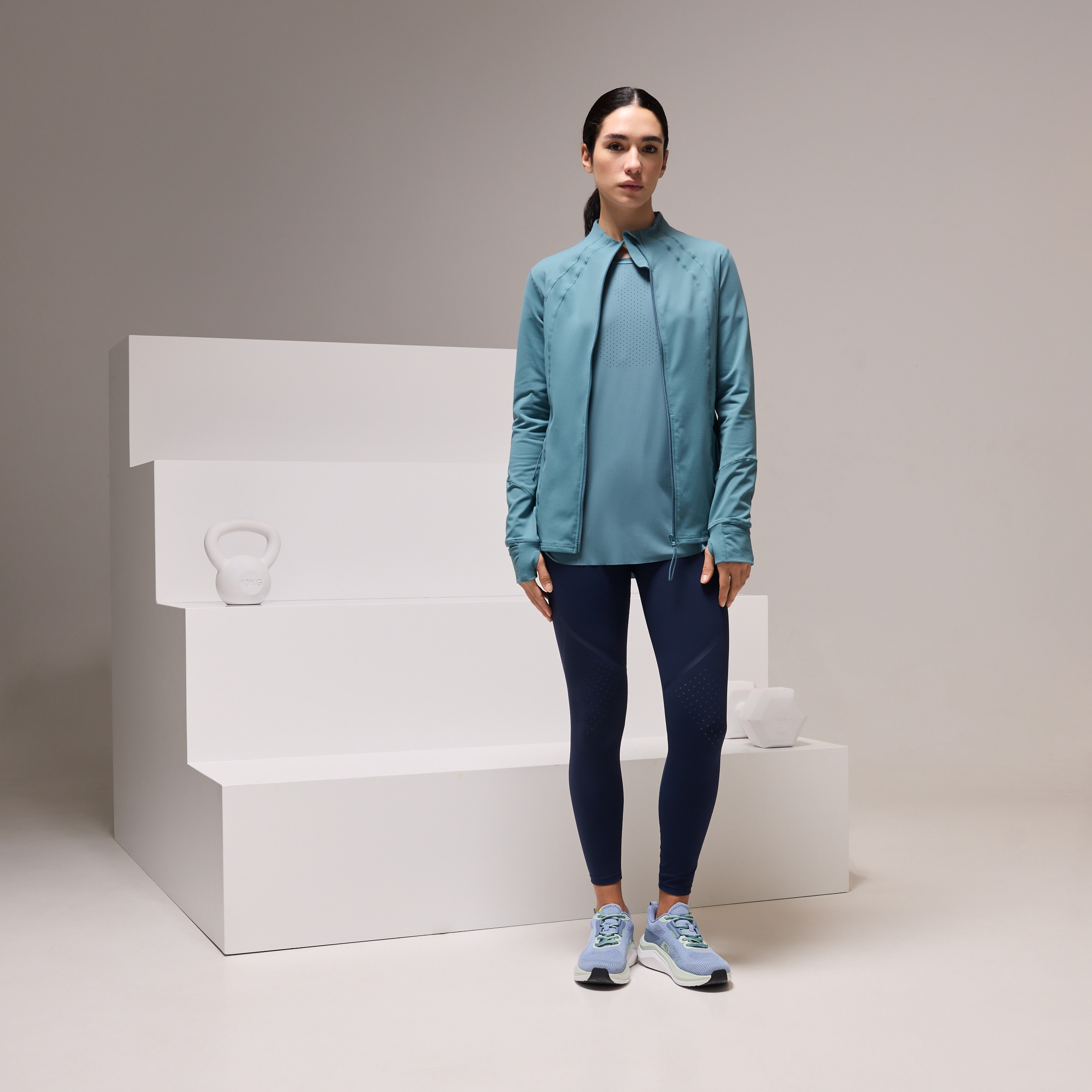 Casaco de Training de Mulher Azul pálido-2