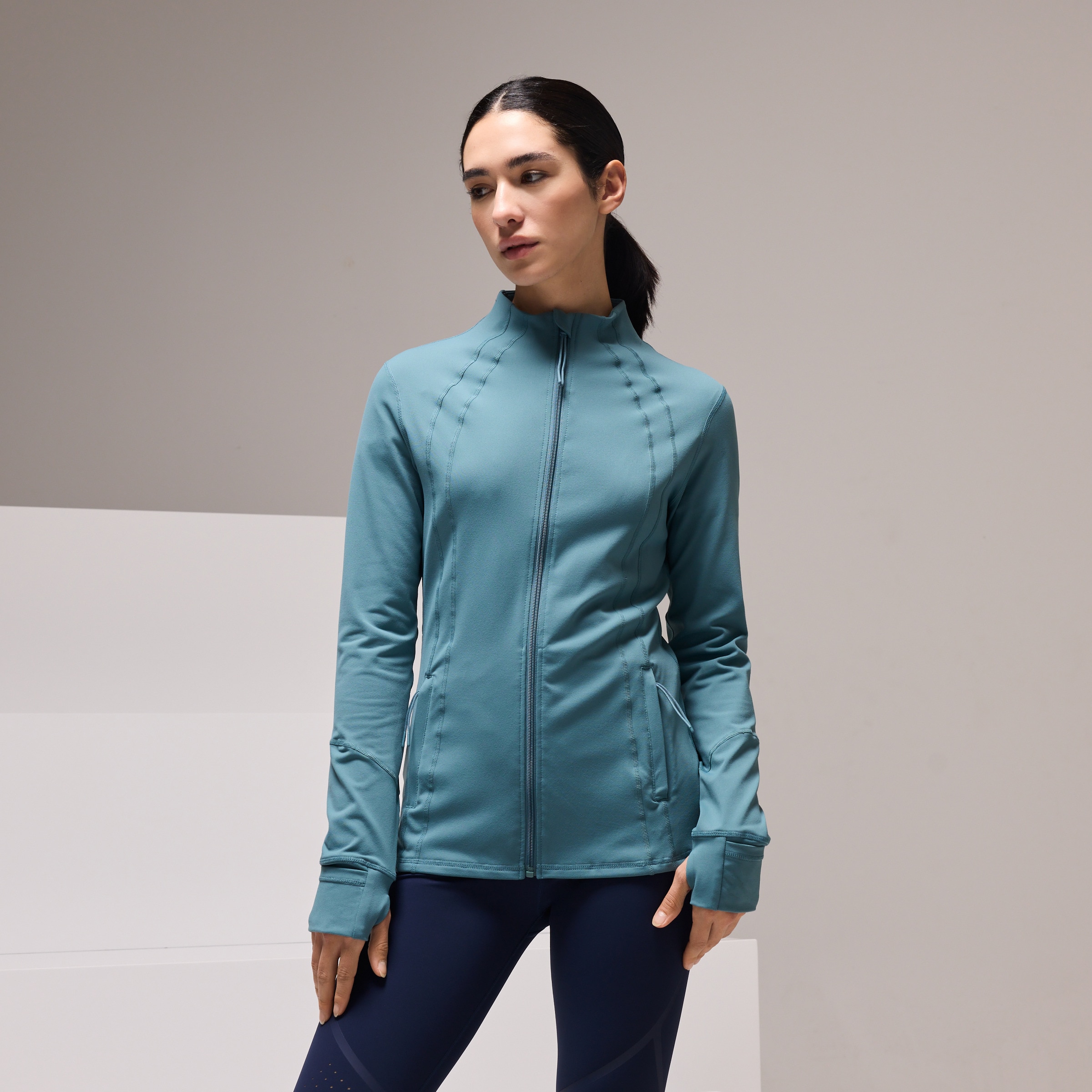 Casaco de Training de Mulher Azul pálido-1