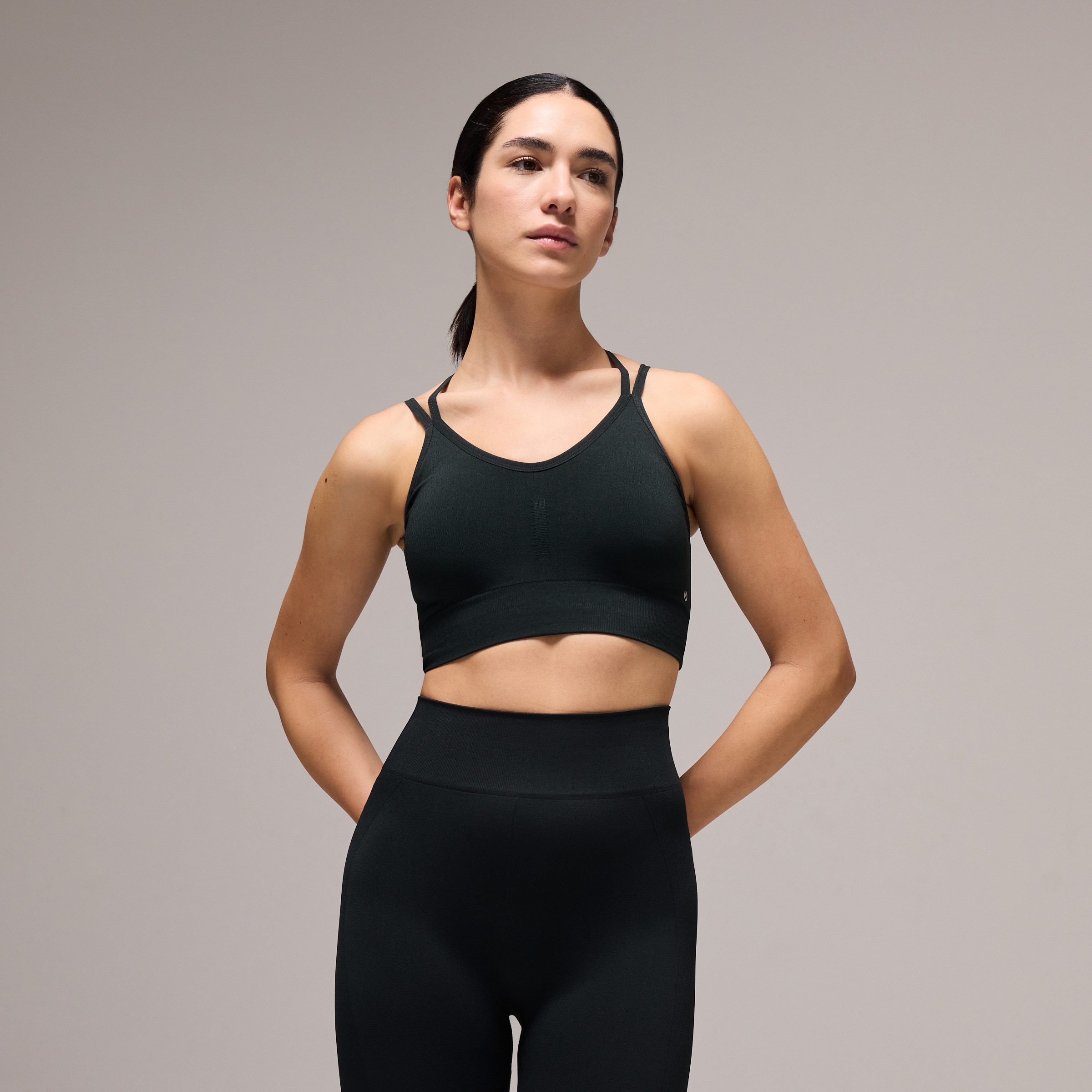 Top Seamless de Yoga de Mulher Verde-escuro-1