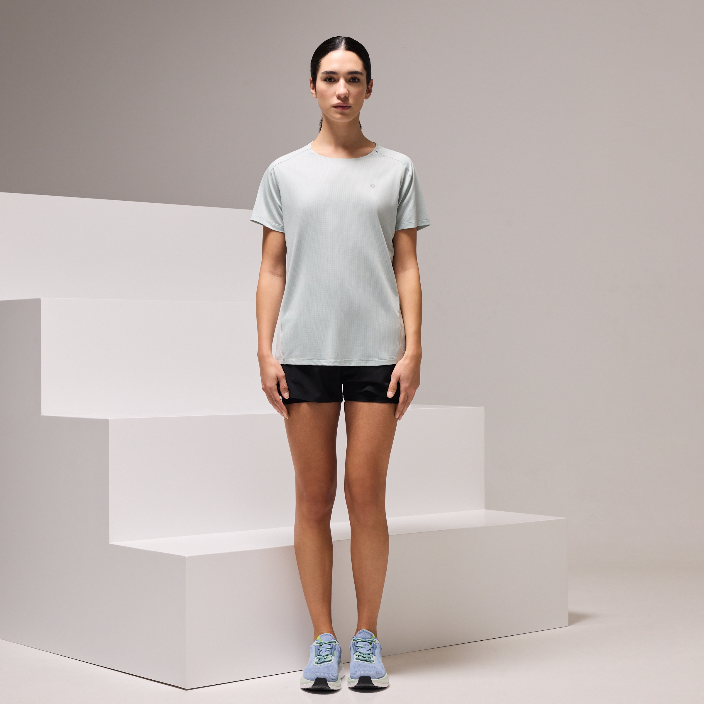 T-shirt de Running de Mulher Verde-claro-2