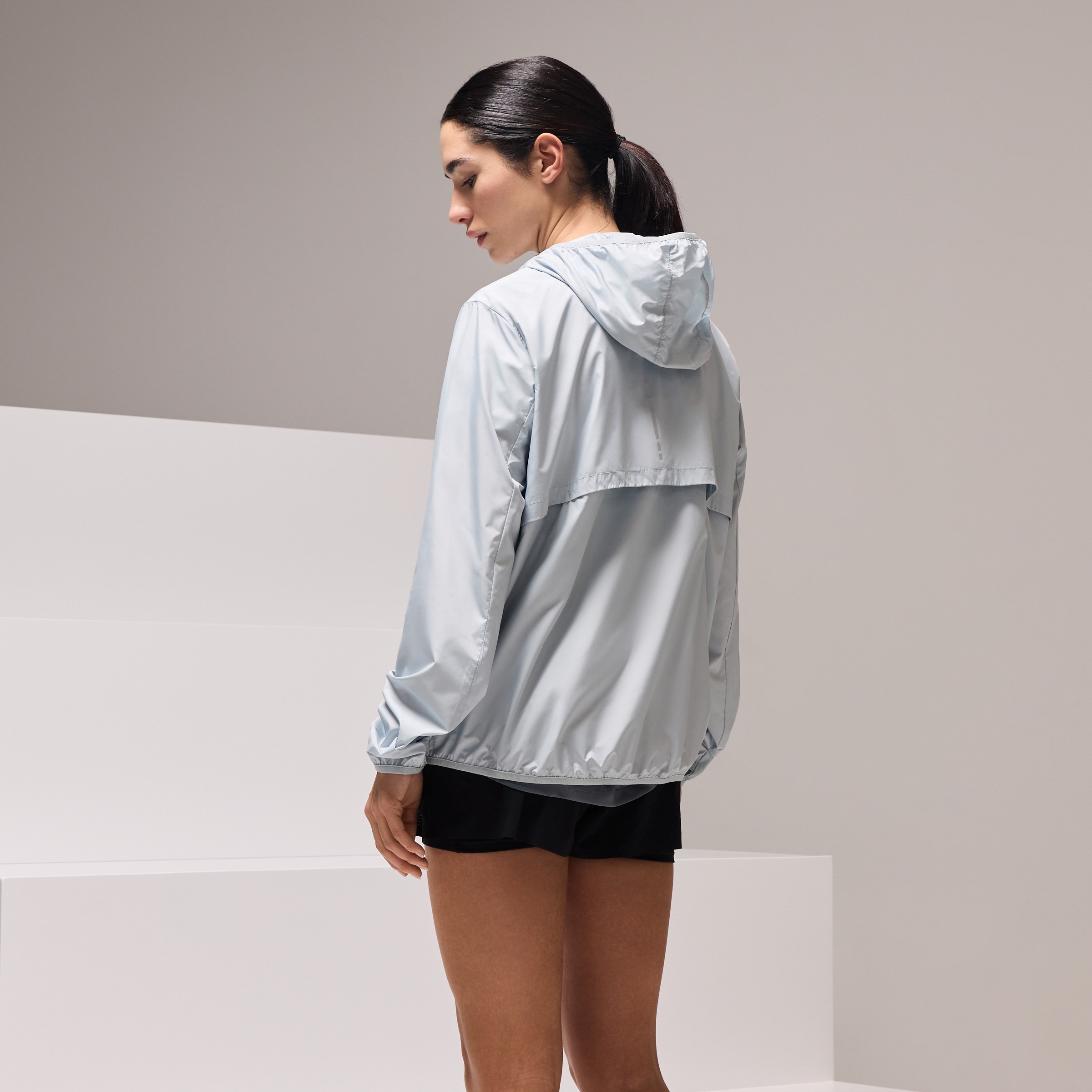 Corta-Vento de Running de Mulher Verde-claro-3