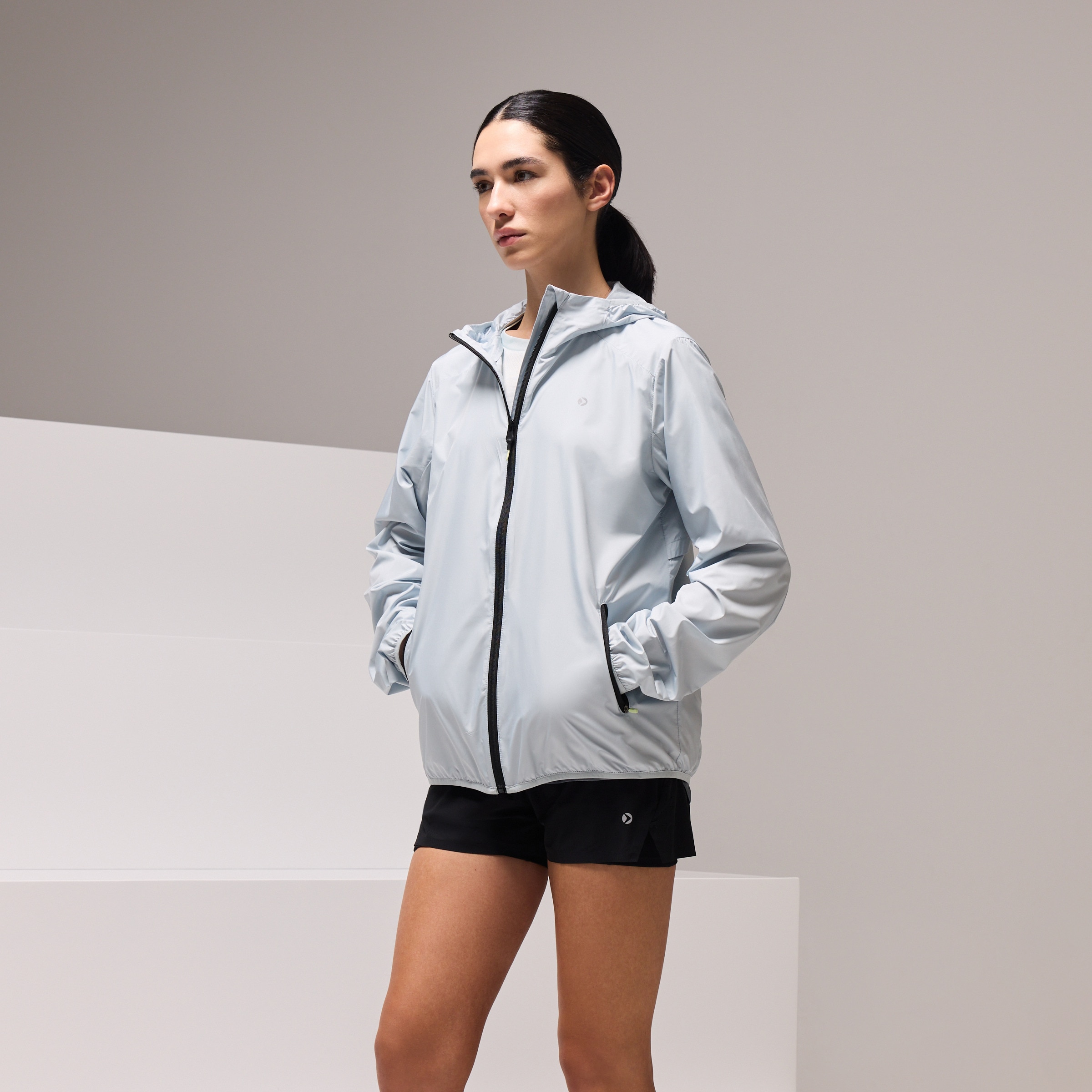 Corta-Vento de Running de Mulher Verde-claro-1