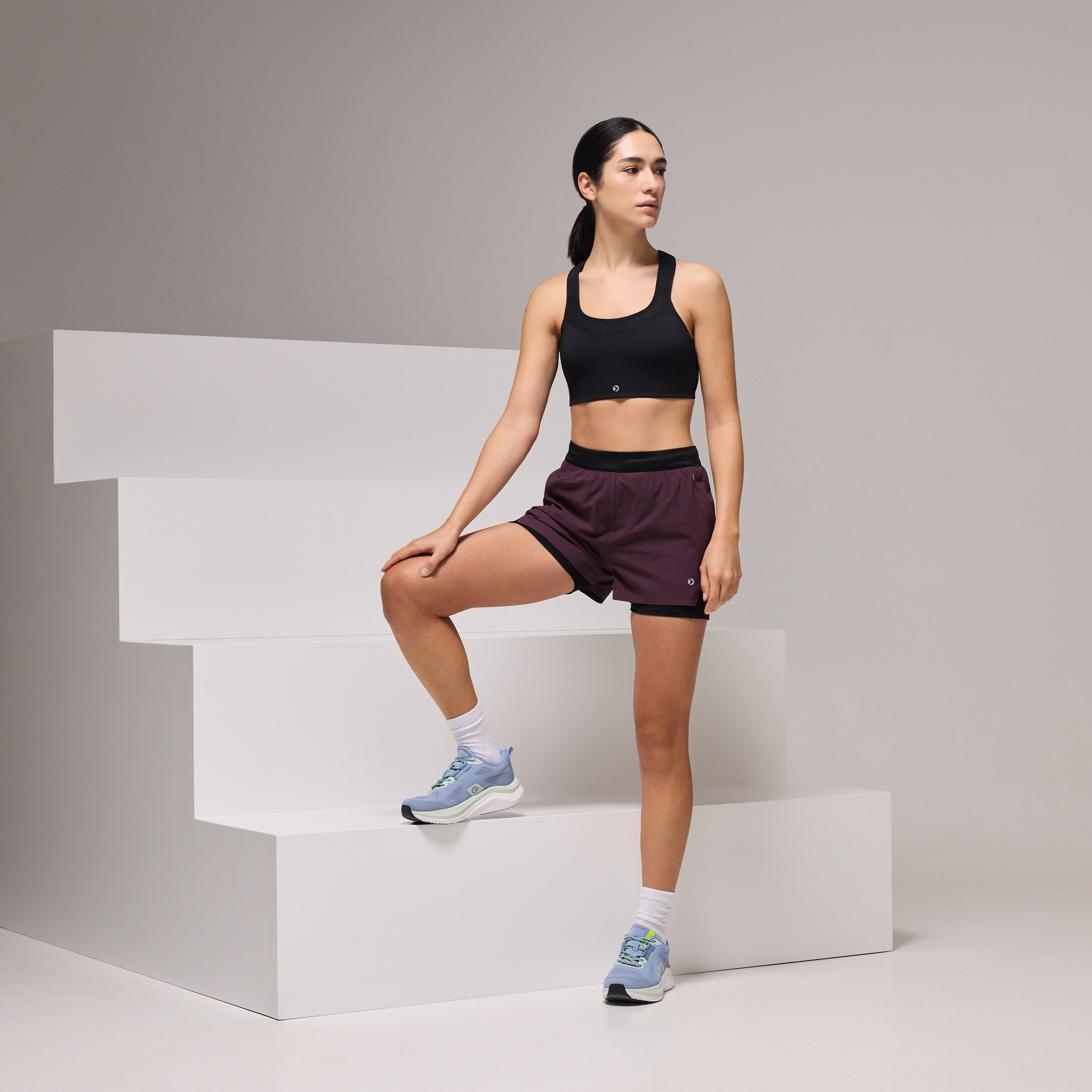 Top de Running de Alto Impacto de Mulher Preto-2