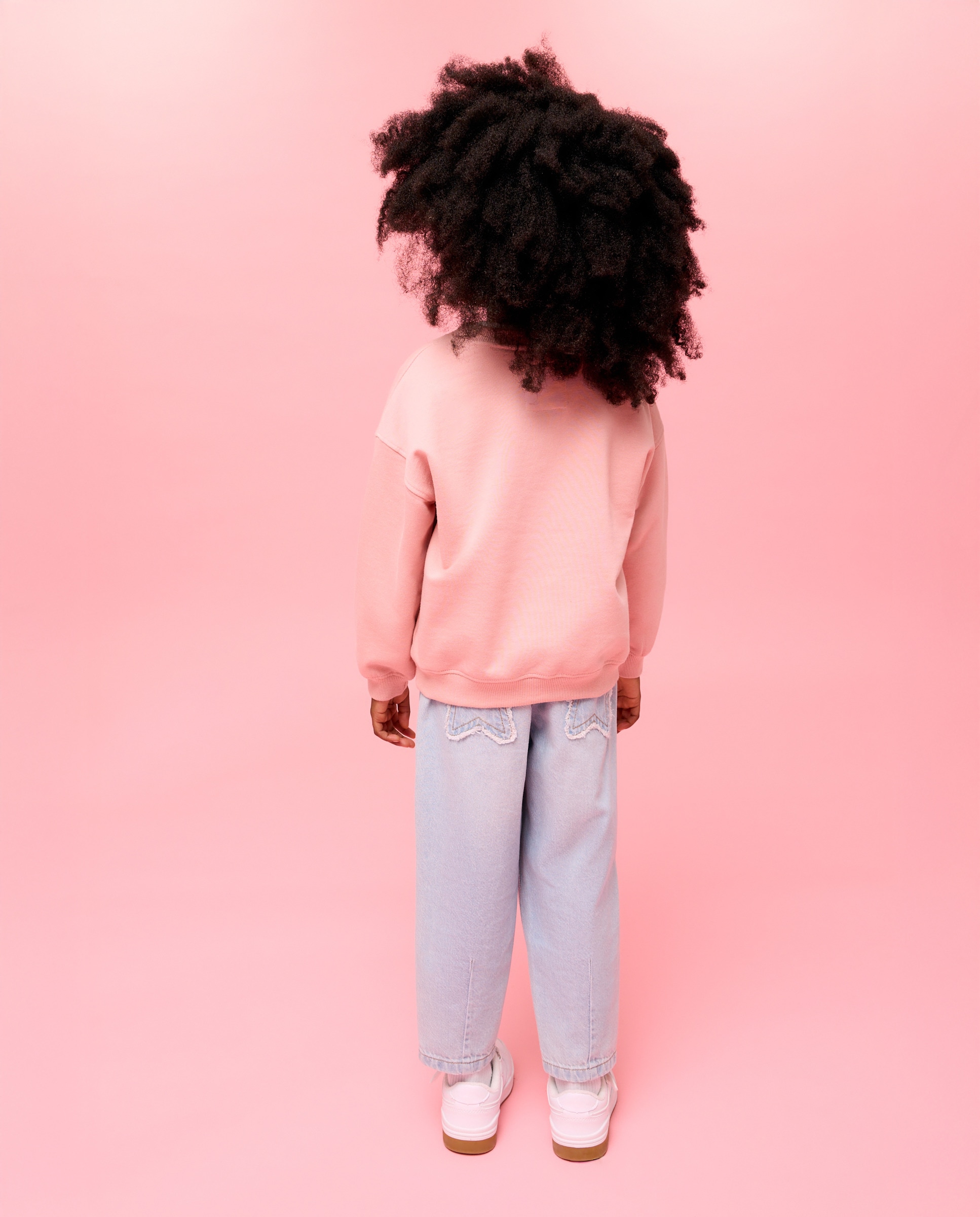Sweatshirt de Decote Redondo com Estampado Posicional Stitch Beijos Primeiro Plano Kids El Corte Inglés 200 Rosa-3