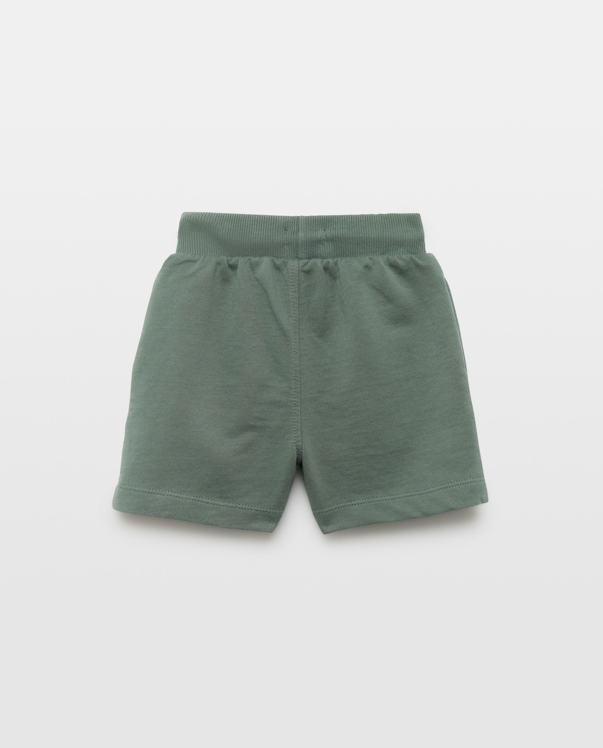 Bermuda de bebé felpa efecto lavado 530 Verde oscuro-2