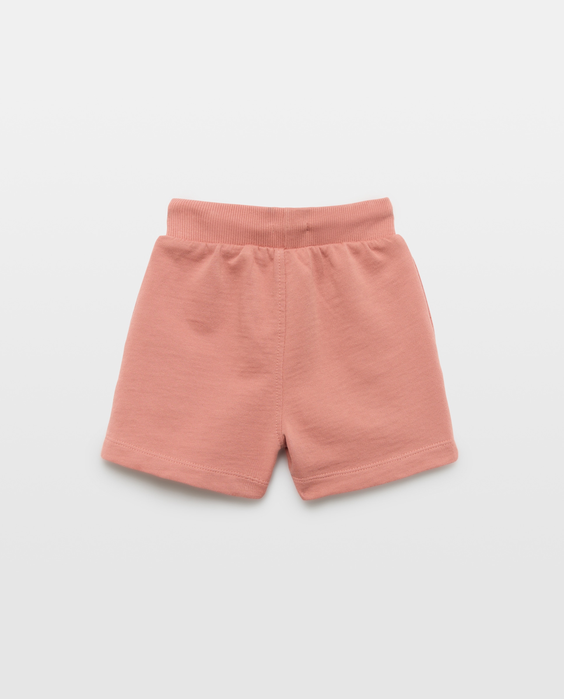Bermuda de bebé felpa efecto lavado 630 Coral-2