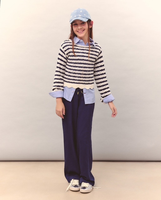 Imagem 0 de Calças Wide Leg com Elásticos e Wrinkled Fabric