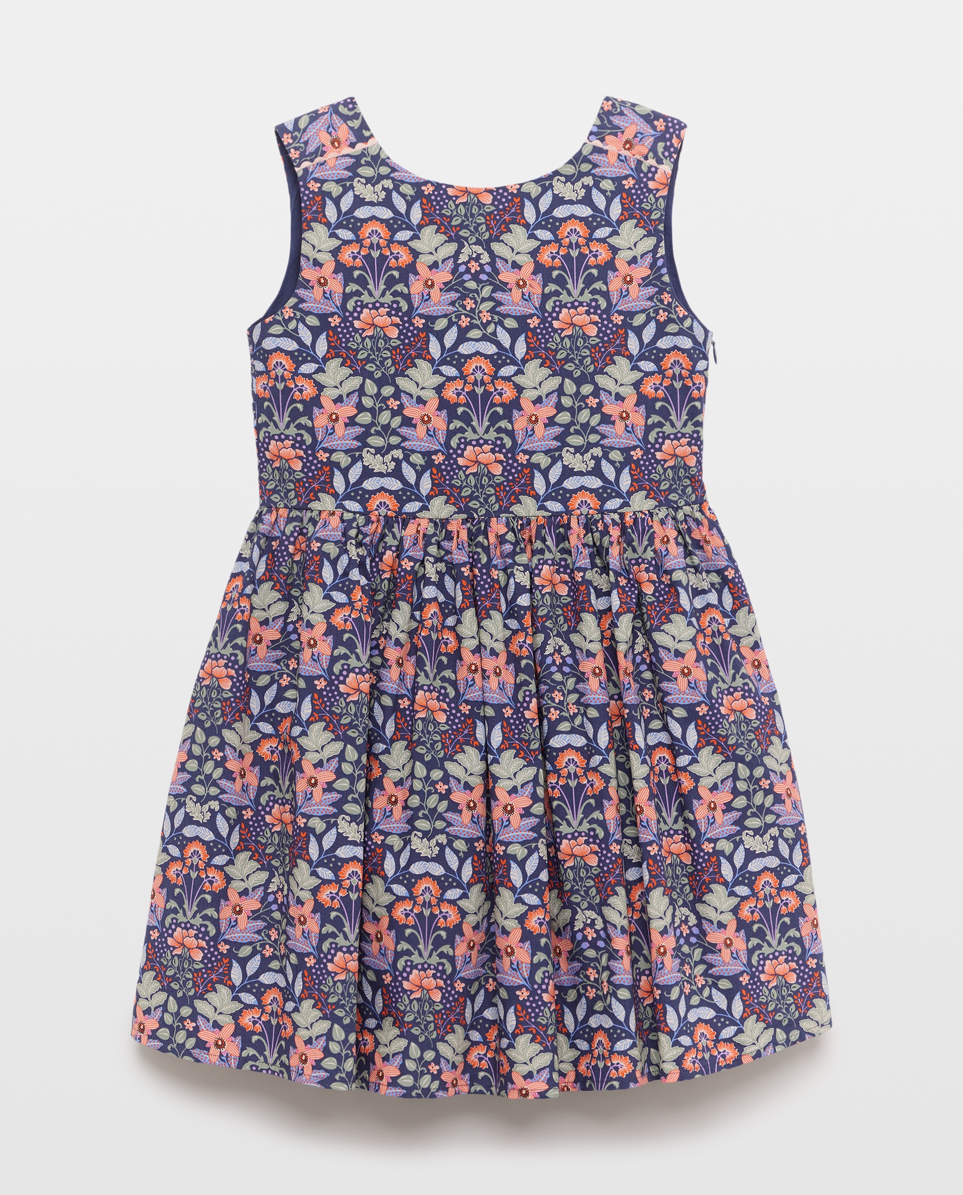Vestido de Popelina com Costas em V Kids El Corte Inglés Azul-4