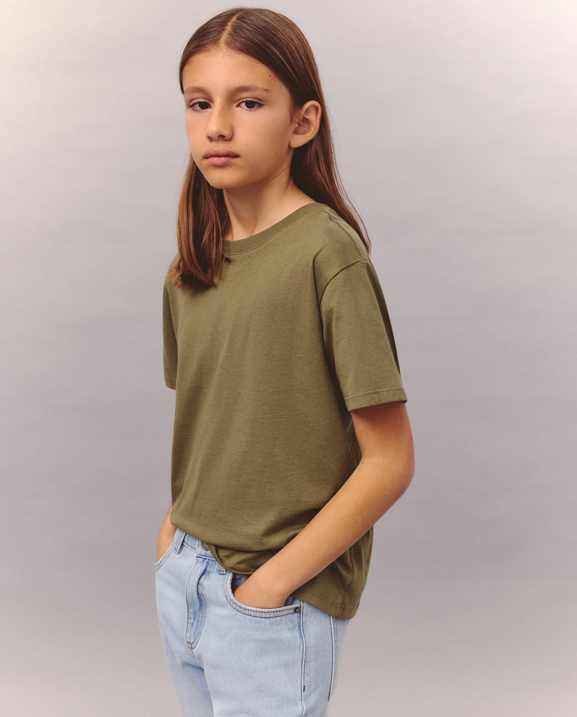 T-shirt de Manga Curta Lisa Kids El Corte Inglés 520 Caqui-2