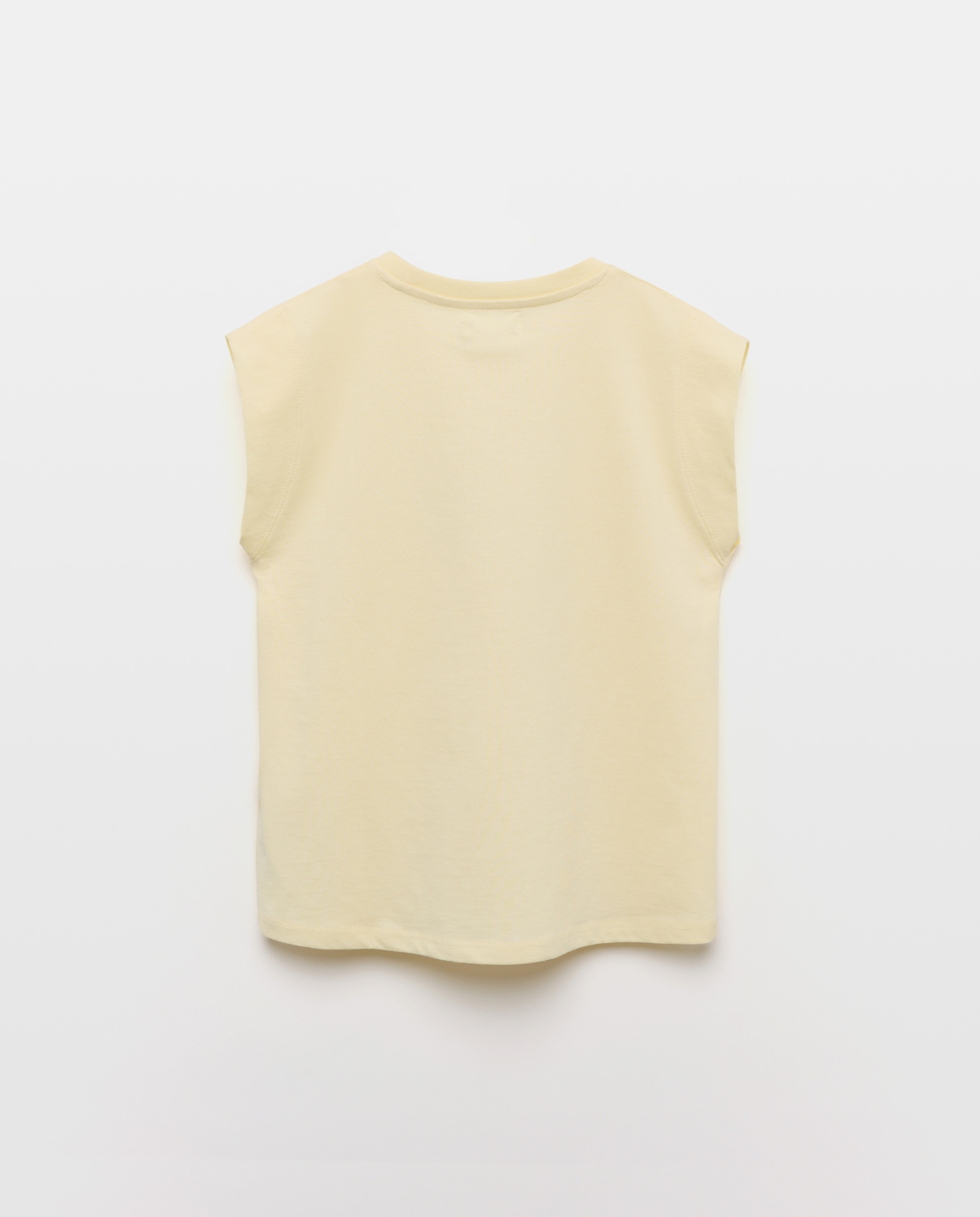 Camiseta niña con bordado pequeño Amarillo yema-2