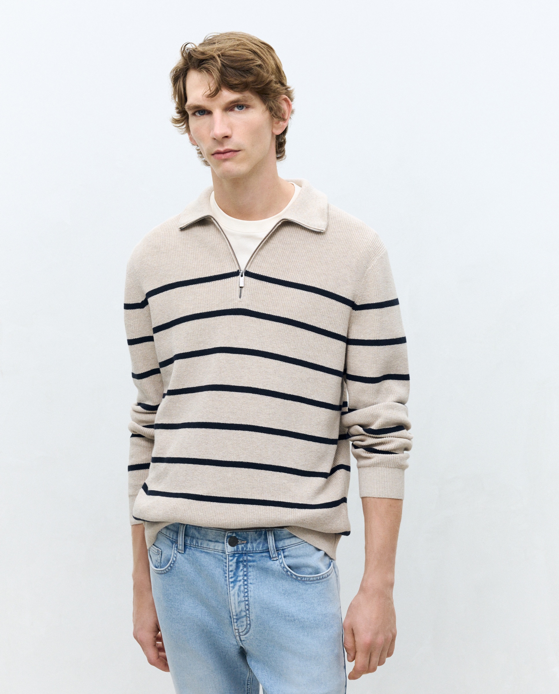 Imagem 0 de Camisola às Riscas com Fecho de Correr