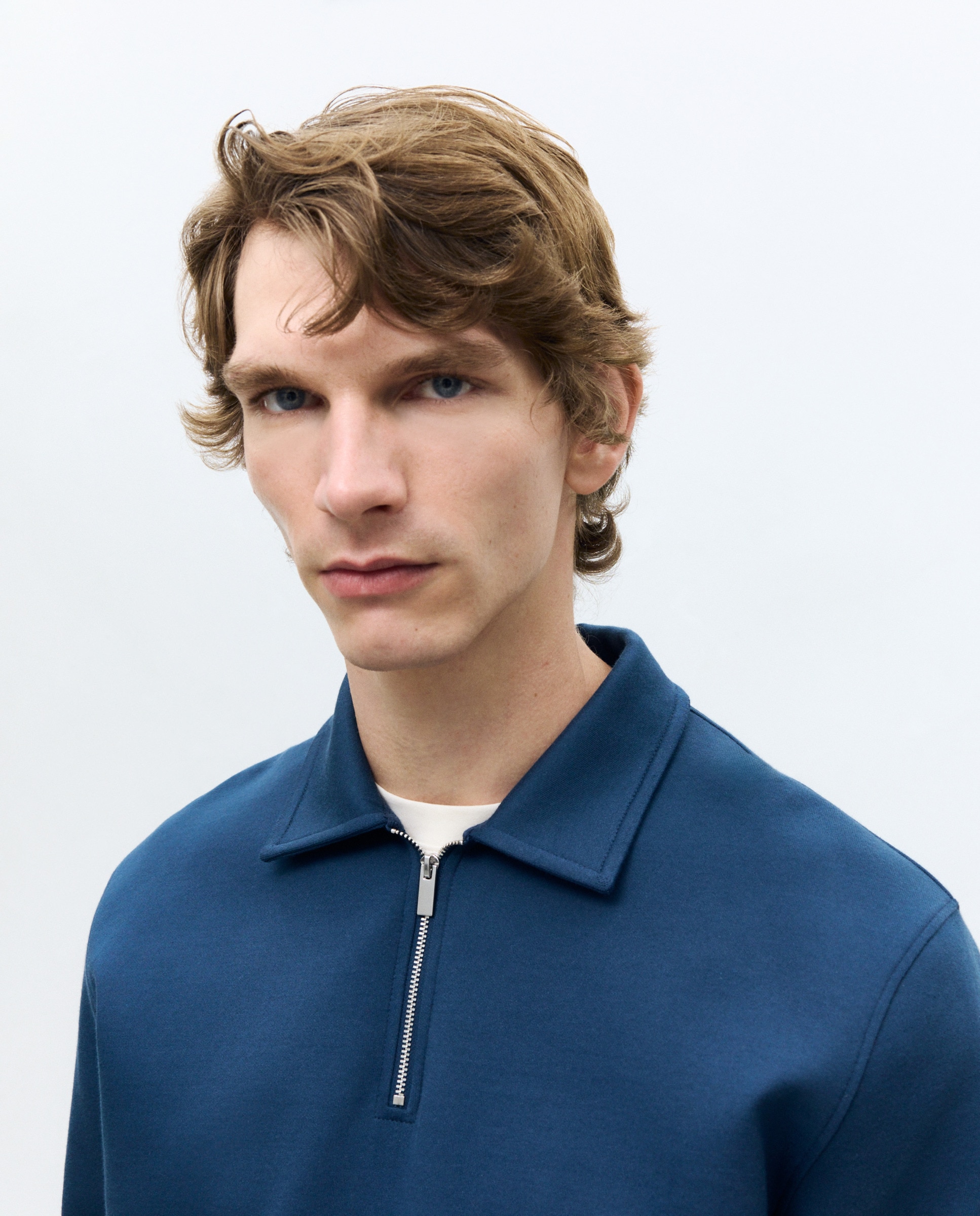 Sweatshirt com Colarinho de Polo Azul-marinho-2