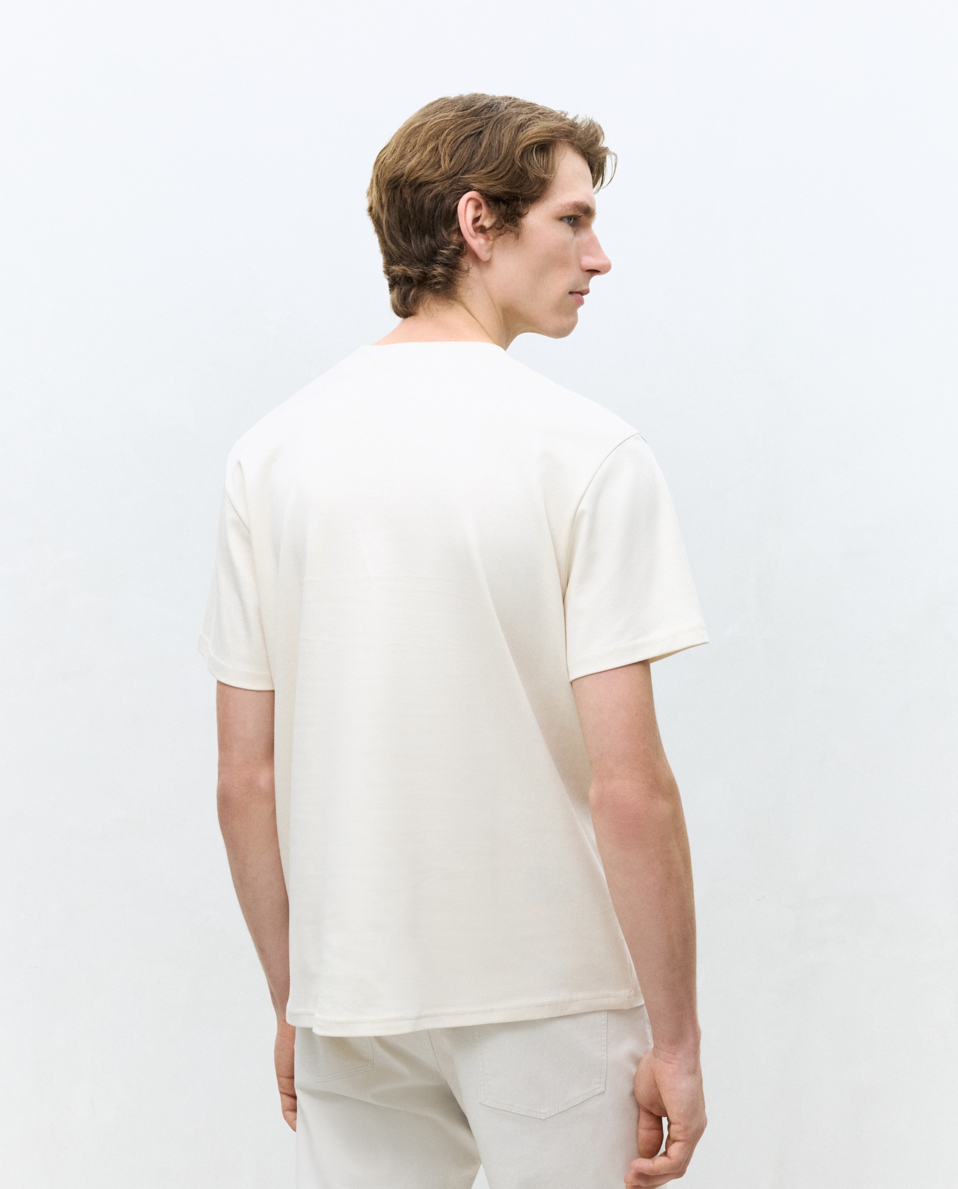 T-shirt de Manga Curta Interlock Cru-3
