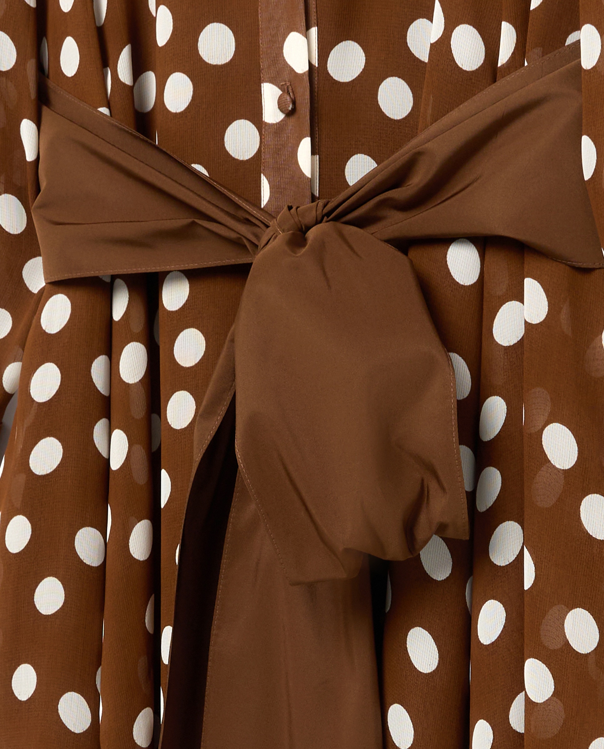 Vestido Camiseiro às Bolinhas Castanho-5