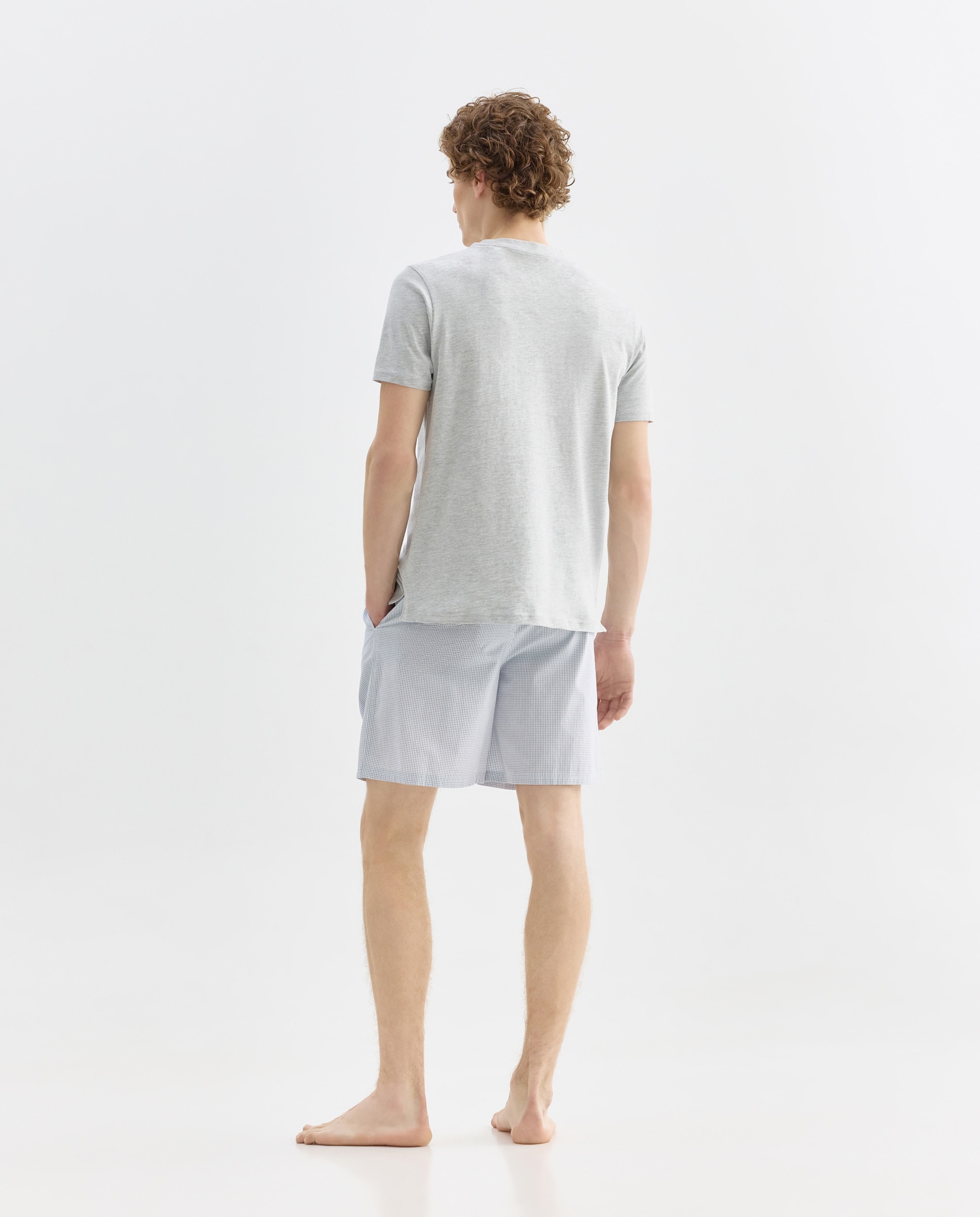 Pijama combinado hombre algodón con bolsa 820 Gris medio-2