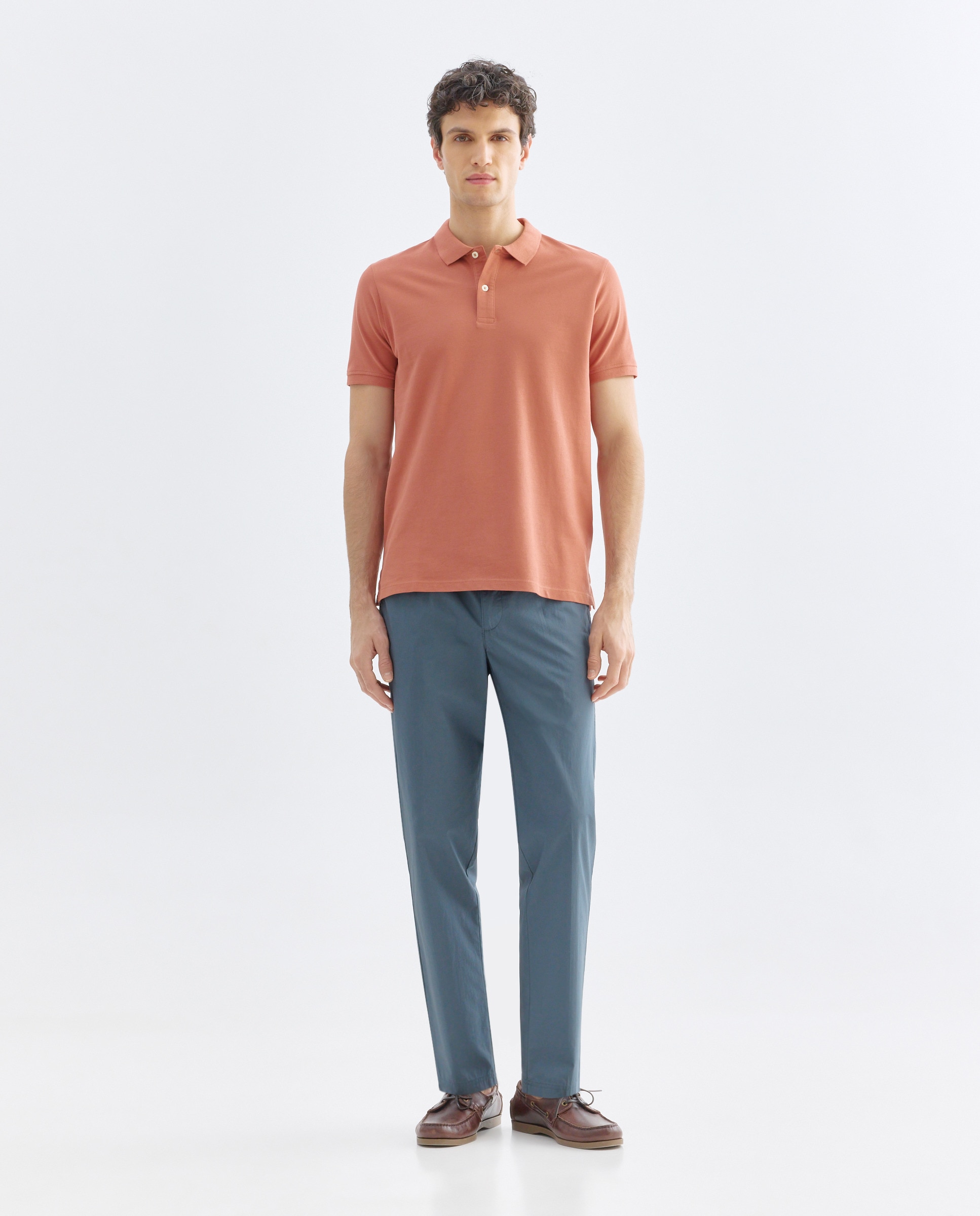 Polo de hombre manga corta pique liso 600 Rojo-2