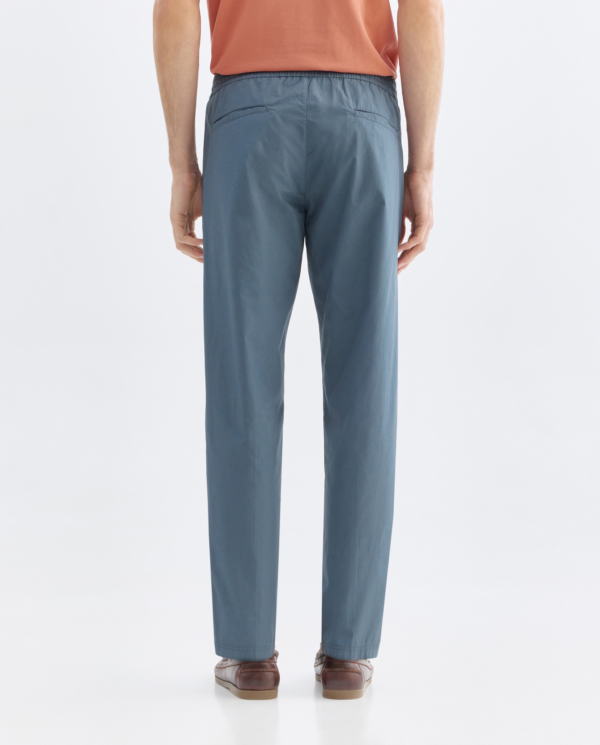 Pantalón hombre chino gomas popelín 430 Azul oscuro-3