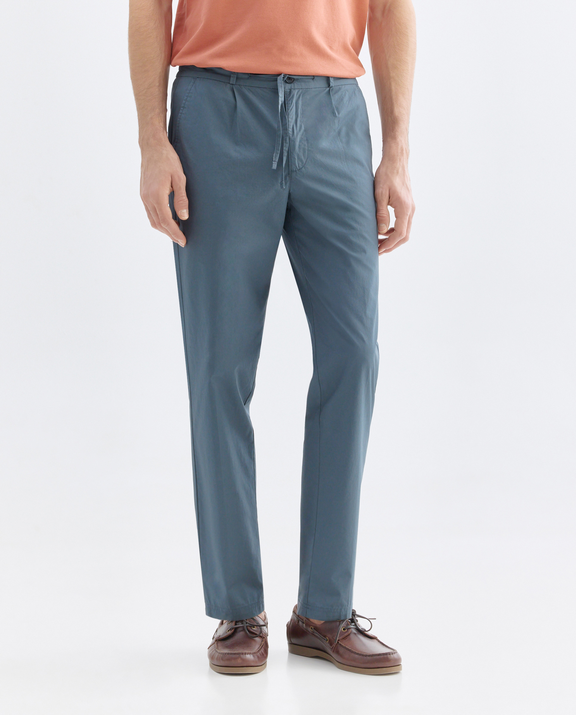 Pantalón hombre chino gomas popelín 430 Azul oscuro-2