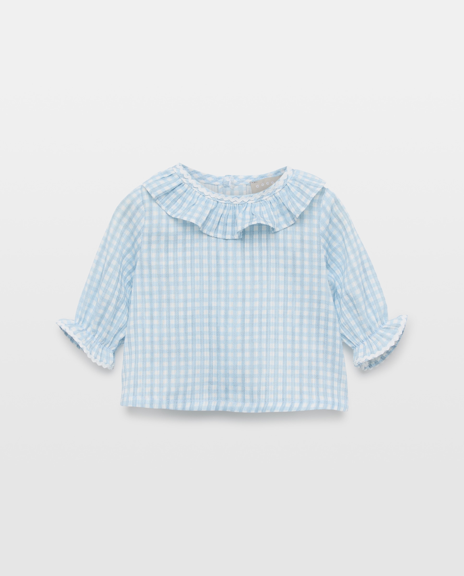 Camisa Plana Vicky de Bebé com Gola e Manga Comprida Coconut El Corte Inglés Azul-1