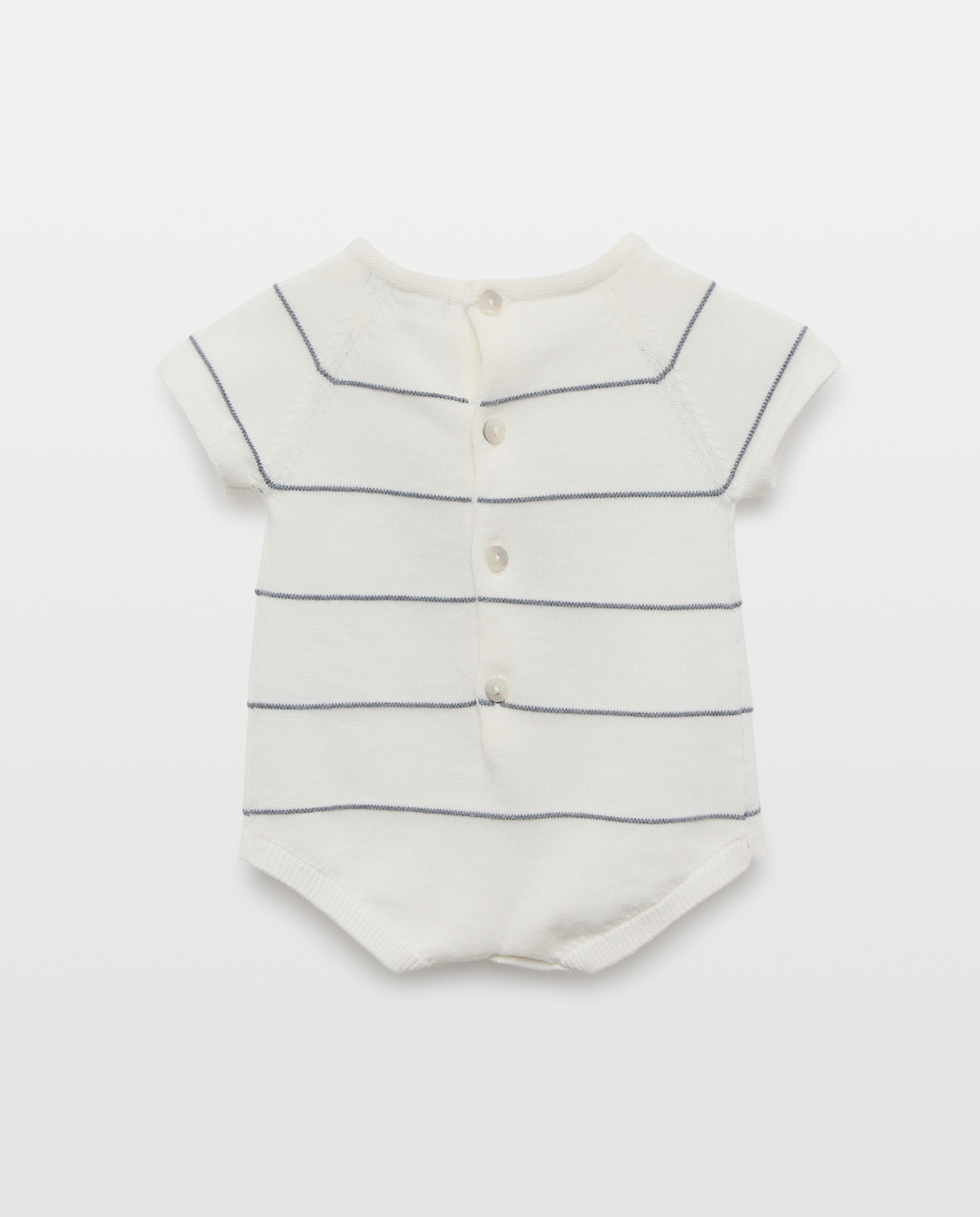 Babygrow de Tricot Curto de Bebé com Manga Curta e Estampado Coconut El Corte Inglés Branco-2