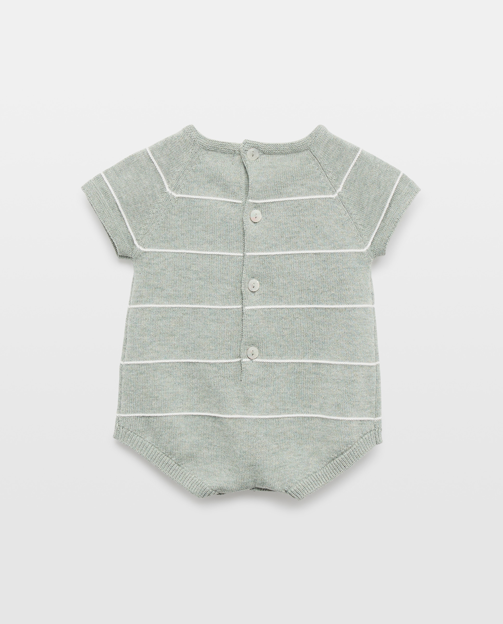 Babygrow de Tricot Curto de Bebé com Manga Curta e Estampado Coconut El Corte Inglés Verde-2