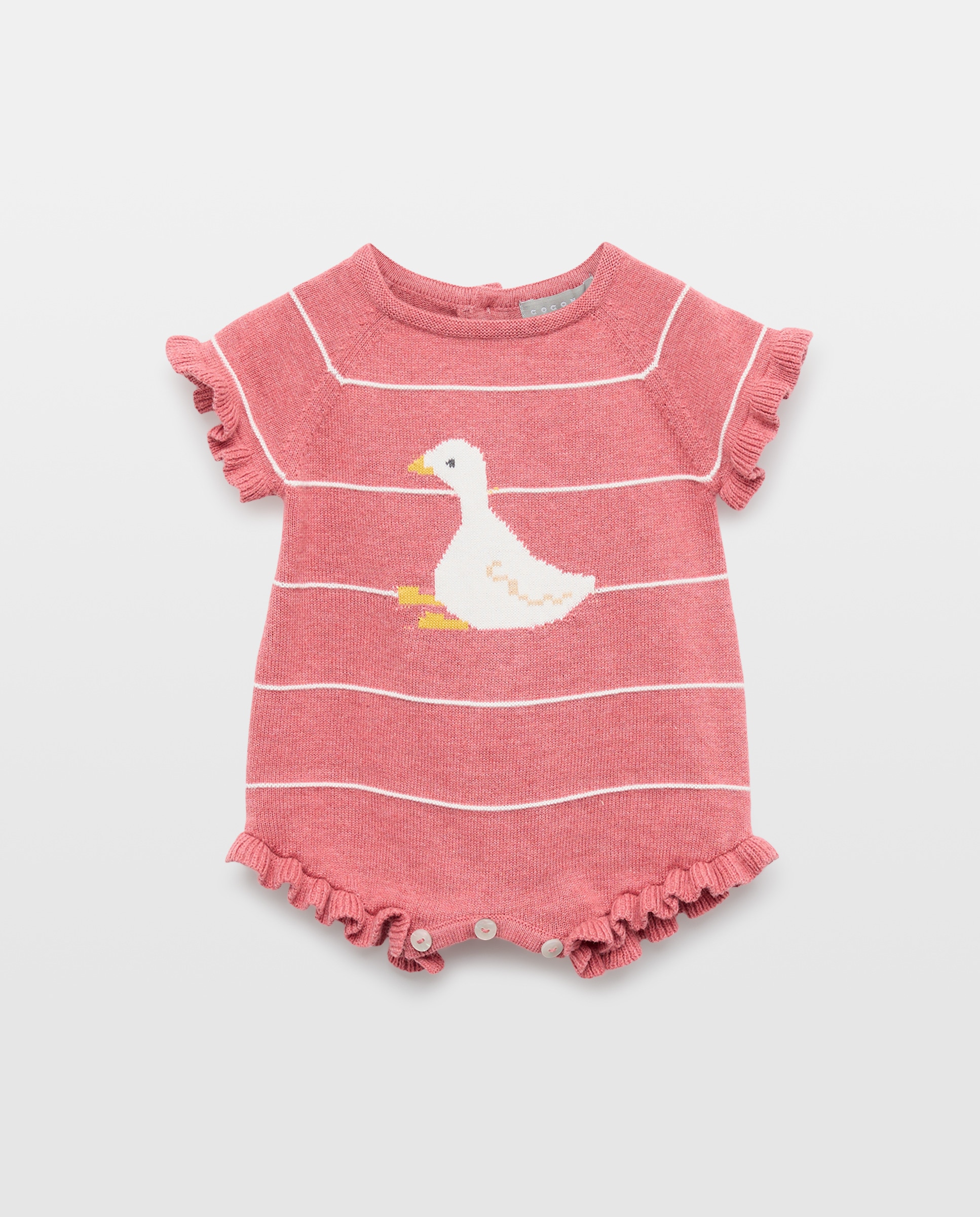 Imagem 0 de Babygrow de Tricot Curto de Bebé com Manga Curta, Estampado e Folho